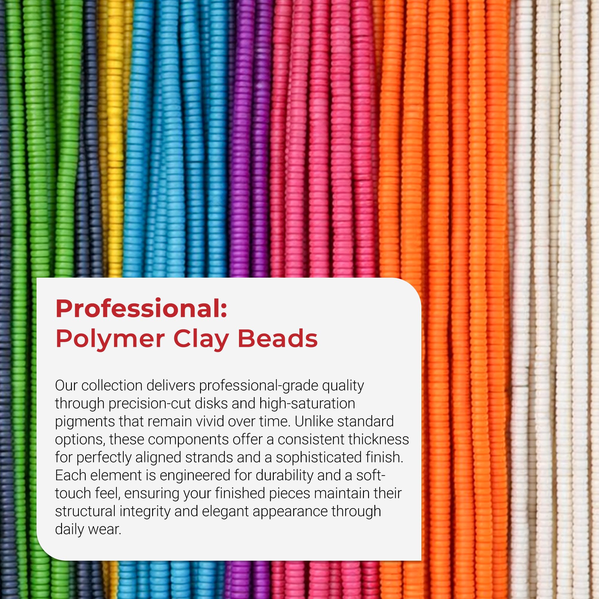 Flat Round Polymer Clay Beads for Jewelry Making Clay Heishi Beads Flat Beads - Disc Beads for Spacer Necklace Bracelet Earrings 4mm 6mm 8mm