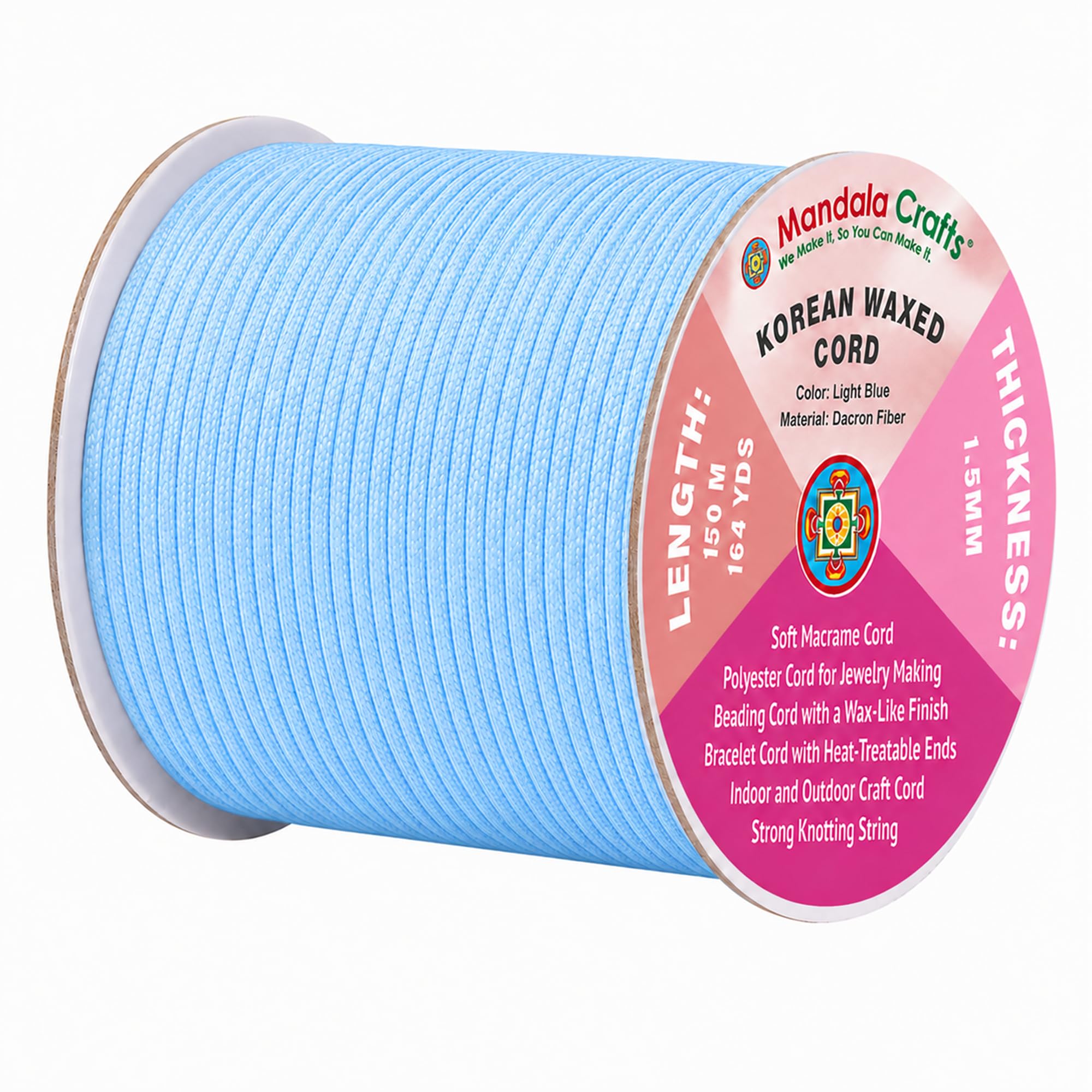 Korean Wax Cord for Jewelry Making | Durable for Outdoor, Polyester Waxed String, for Knotting, Braiding, Macrame, Beading, Necklaces, Earrings, Bracelets