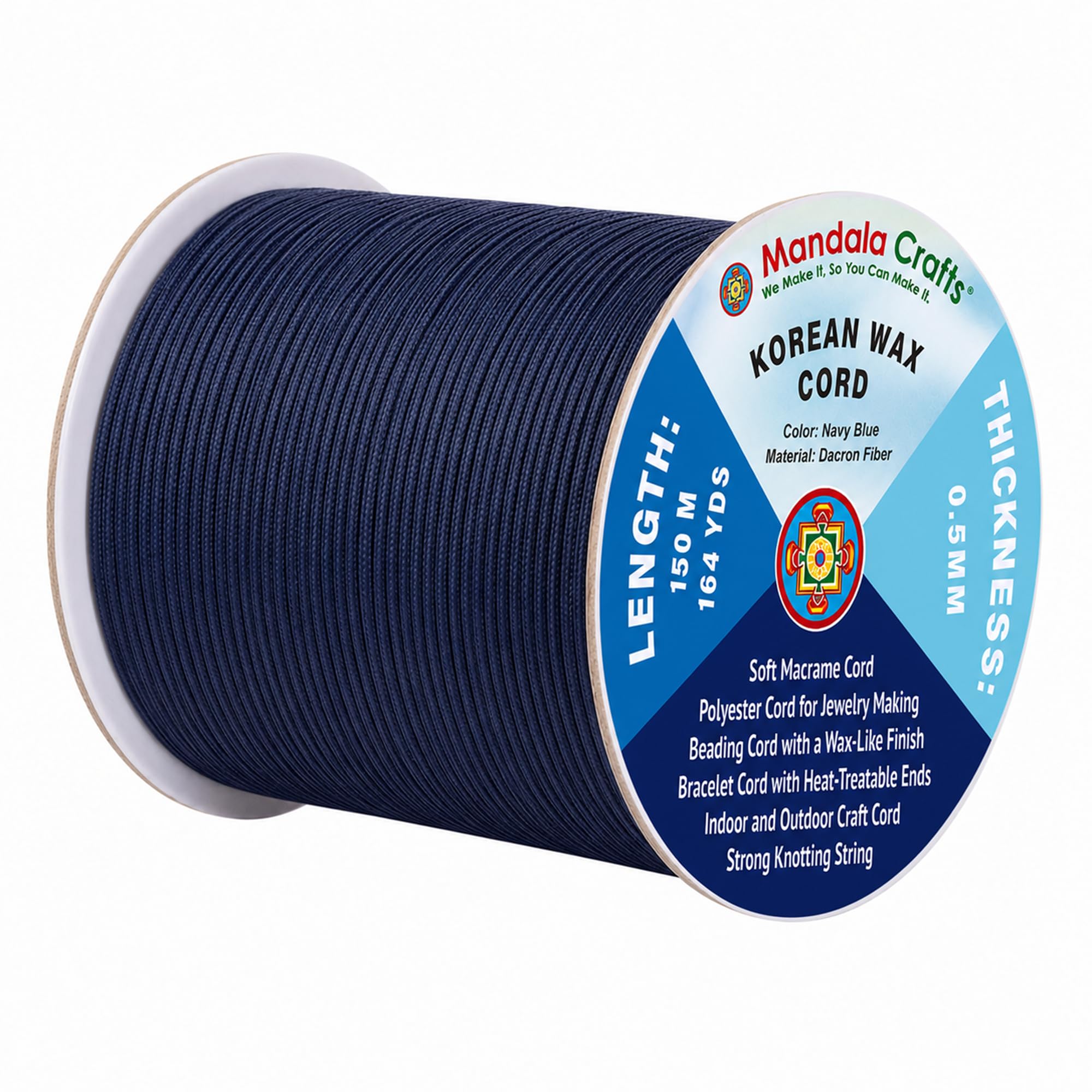 Korean Wax Cord for Jewelry Making | Durable for Outdoor, Polyester Waxed String, for Knotting, Braiding, Macrame, Beading, Necklaces, Earrings, Bracelets