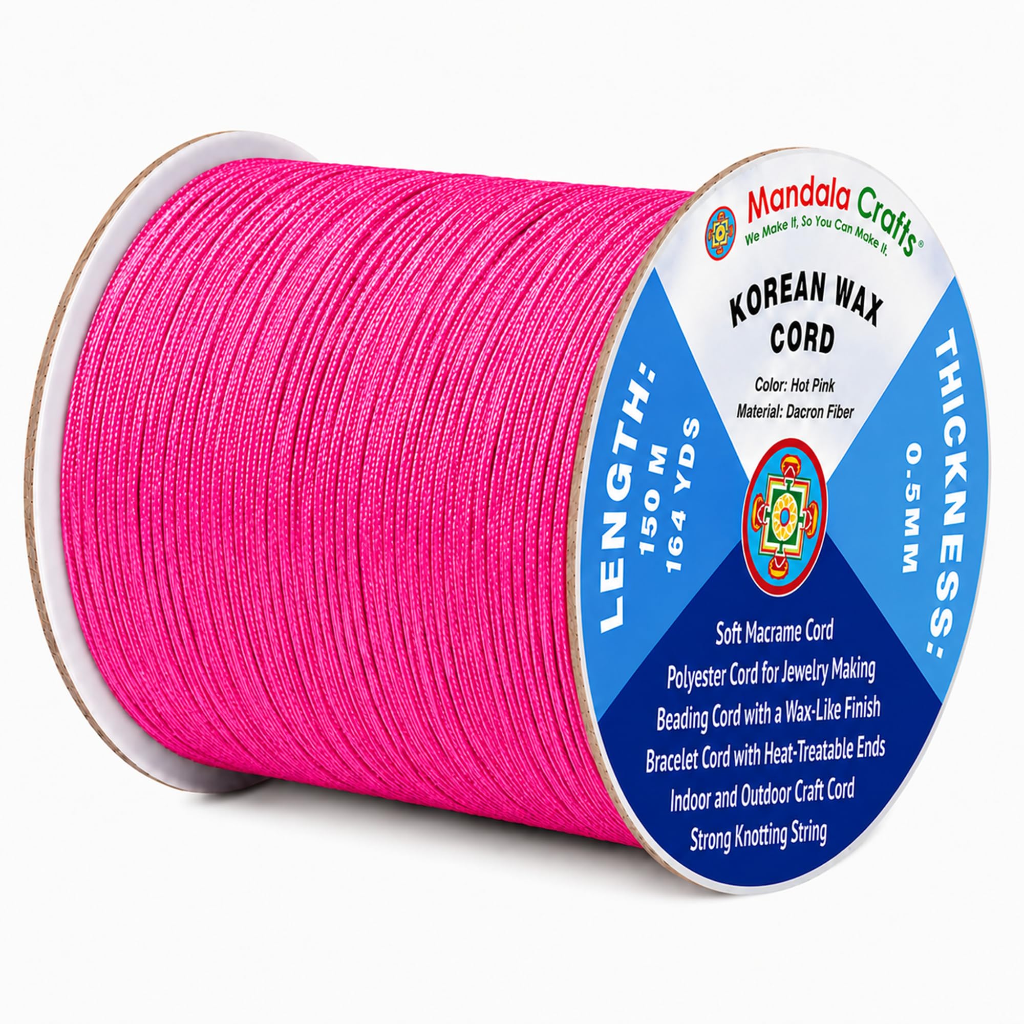 Korean Wax Cord for Jewelry Making | Durable for Outdoor, Polyester Waxed String, for Knotting, Braiding, Macrame, Beading, Necklaces, Earrings, Bracelets