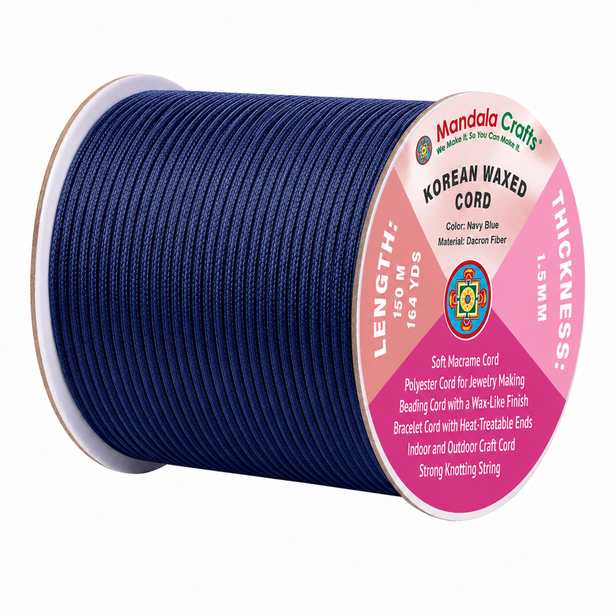 Korean Wax Cord for Jewelry Making | Durable for Outdoor, Polyester Waxed String, for Knotting, Braiding, Macrame, Beading, Necklaces, Earrings, Bracelets
