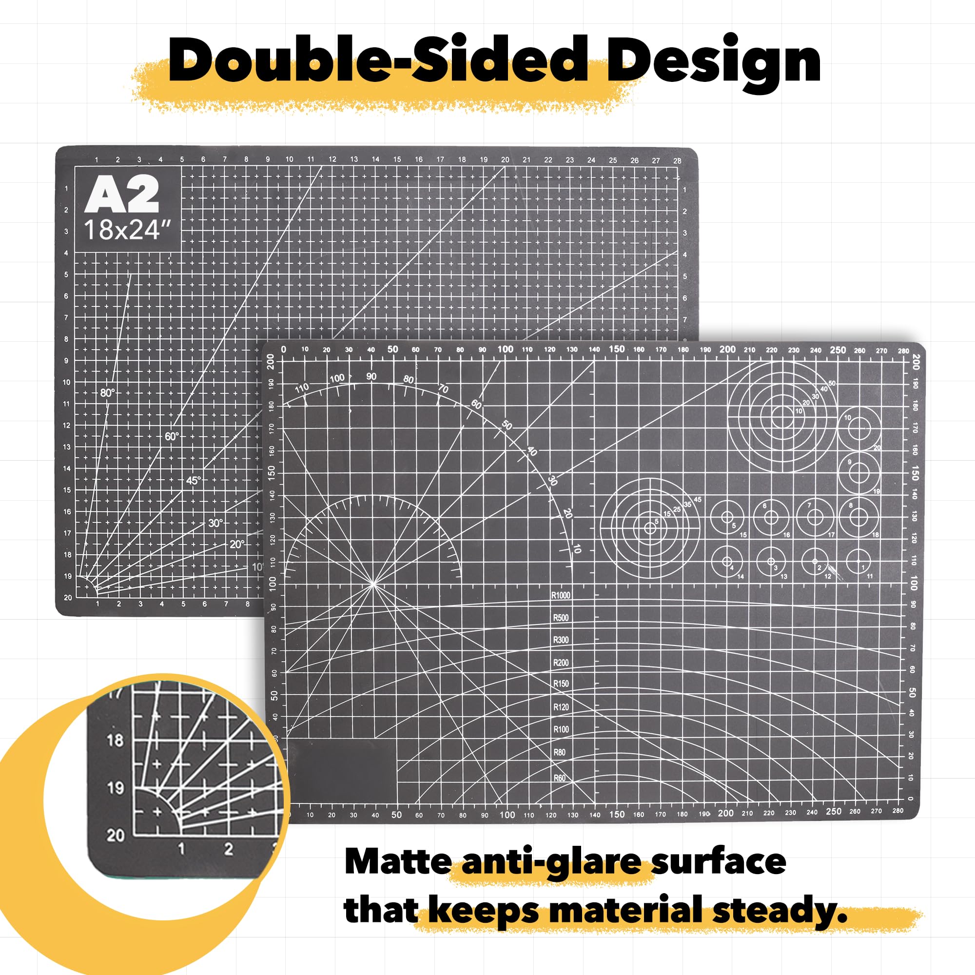 Self-Healing Cutting Mat – Double-Sided 5-Ply Rotary Cutting Board for Sewing, Quilting, Fabric, Leather, Craft, and Scrapbooking