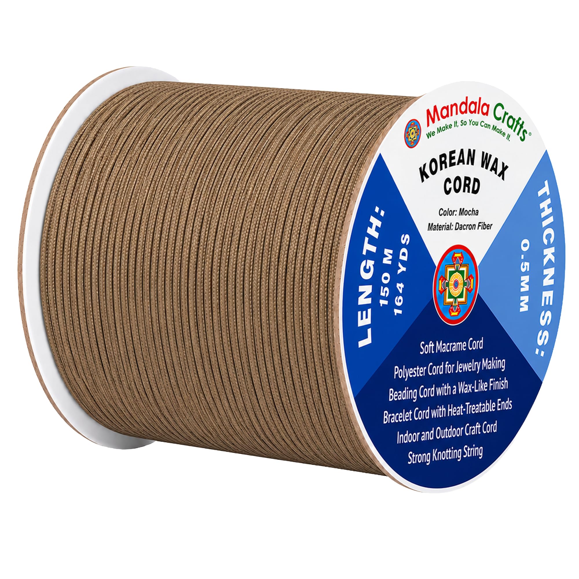 Korean Wax Cord for Jewelry Making | Durable for Outdoor, Polyester Waxed String, for Knotting, Braiding, Macrame, Beading, Necklaces, Earrings, Bracelets