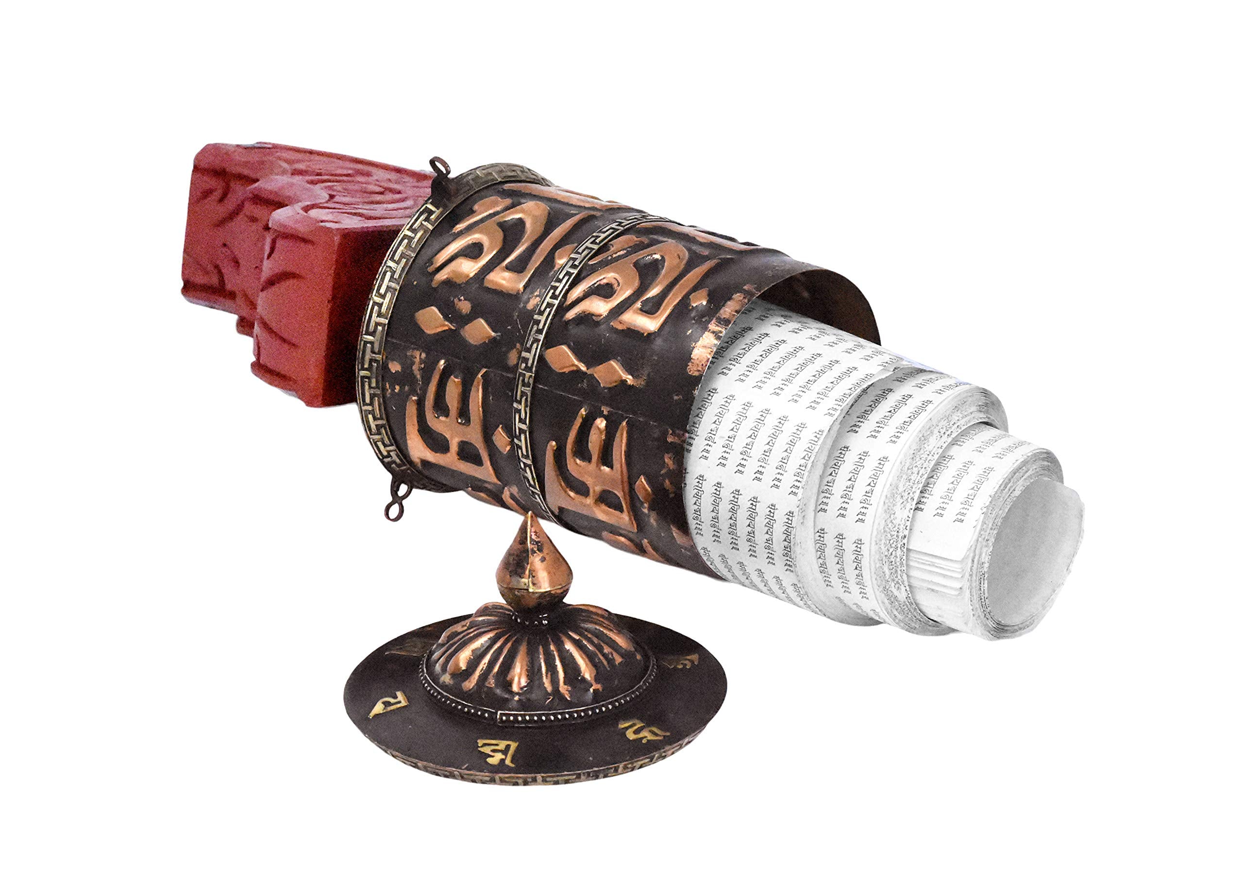 Mudra Crafts Tibetan Prayer Wheel - Tibet Prayer Wheel with Wall Hanging Mount for Wall Décor Handmade in Nepal