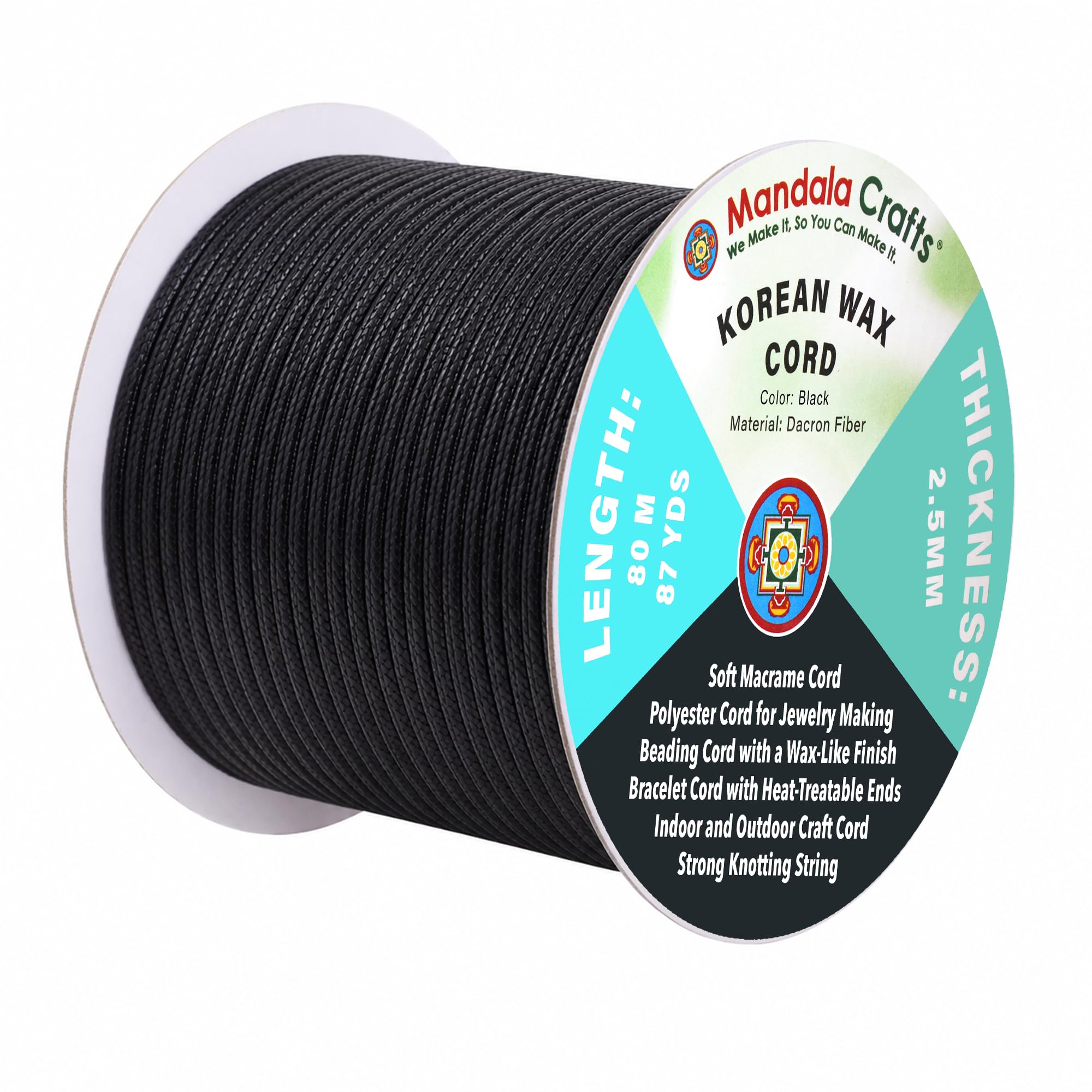 Korean Wax Cord for Jewelry Making | Durable for Outdoor, Polyester Waxed String, for Knotting, Braiding, Macrame, Beading, Necklaces, Earrings, Bracelets