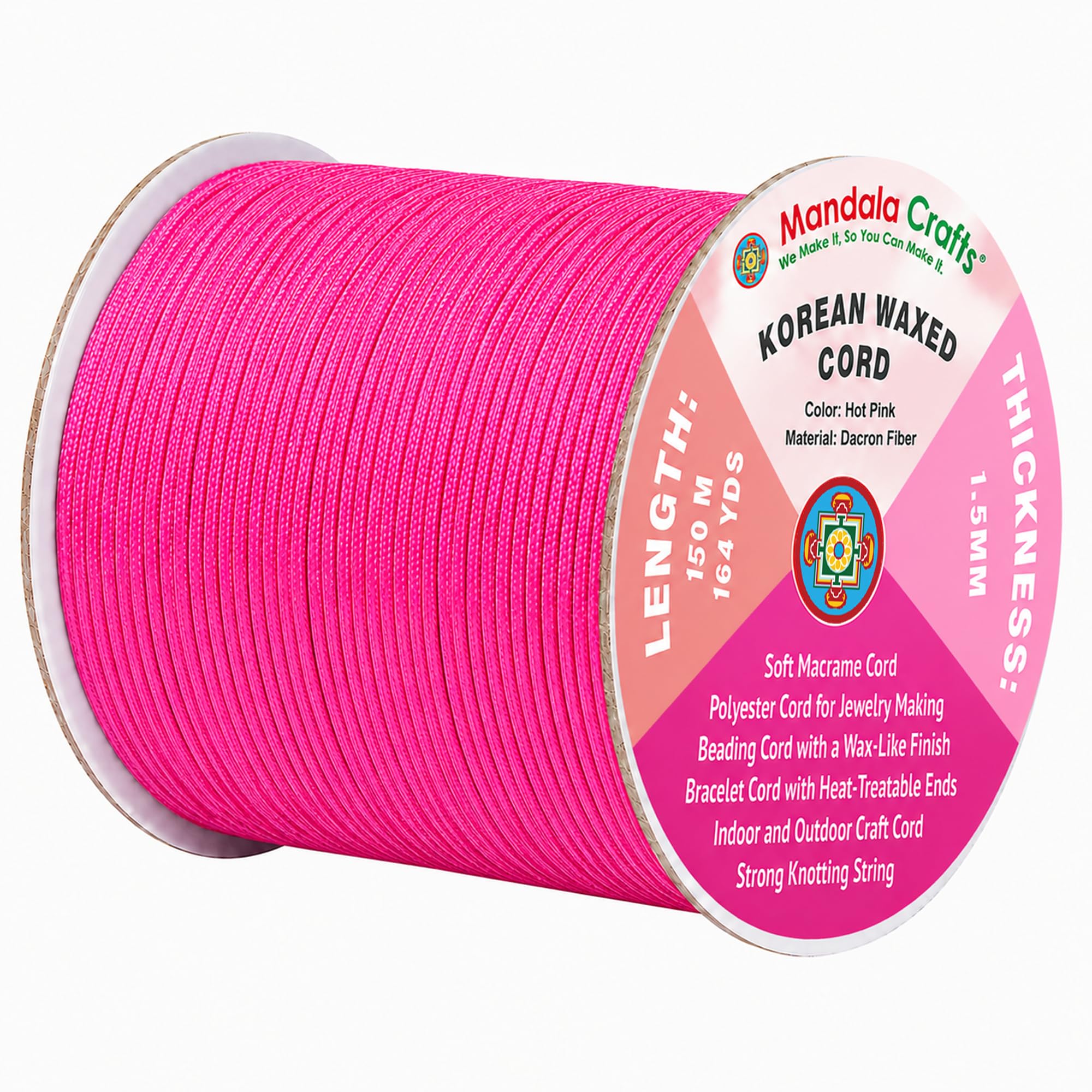 Korean Wax Cord for Jewelry Making | Durable for Outdoor, Polyester Waxed String, for Knotting, Braiding, Macrame, Beading, Necklaces, Earrings, Bracelets