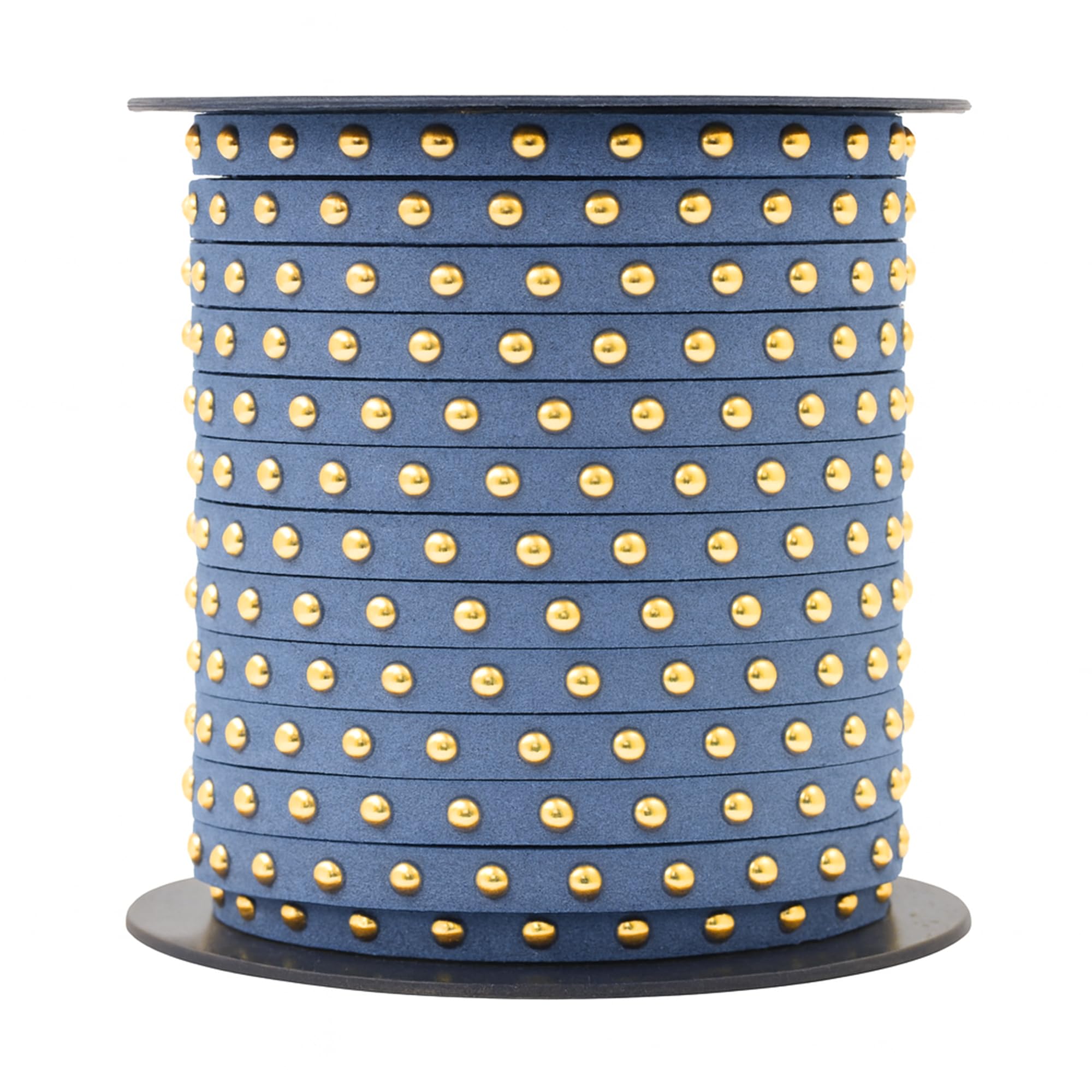 Studded Faux Suede Cord Rope for Jewelry Making - 20 Yards Faux Leather Ribbon - Flat Micro Fiber Leather String Faux Leather Lace with Rivets