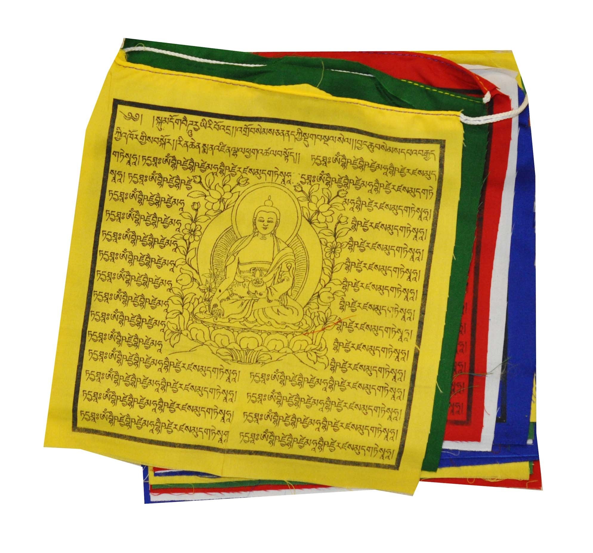 Mandala Crafts Large Tibetan Prayer Flags Outdoor Large Lungta - Nepalese Prayer Flags - Prayer Flag Banner Large Medicine Buddha Prayer Flags