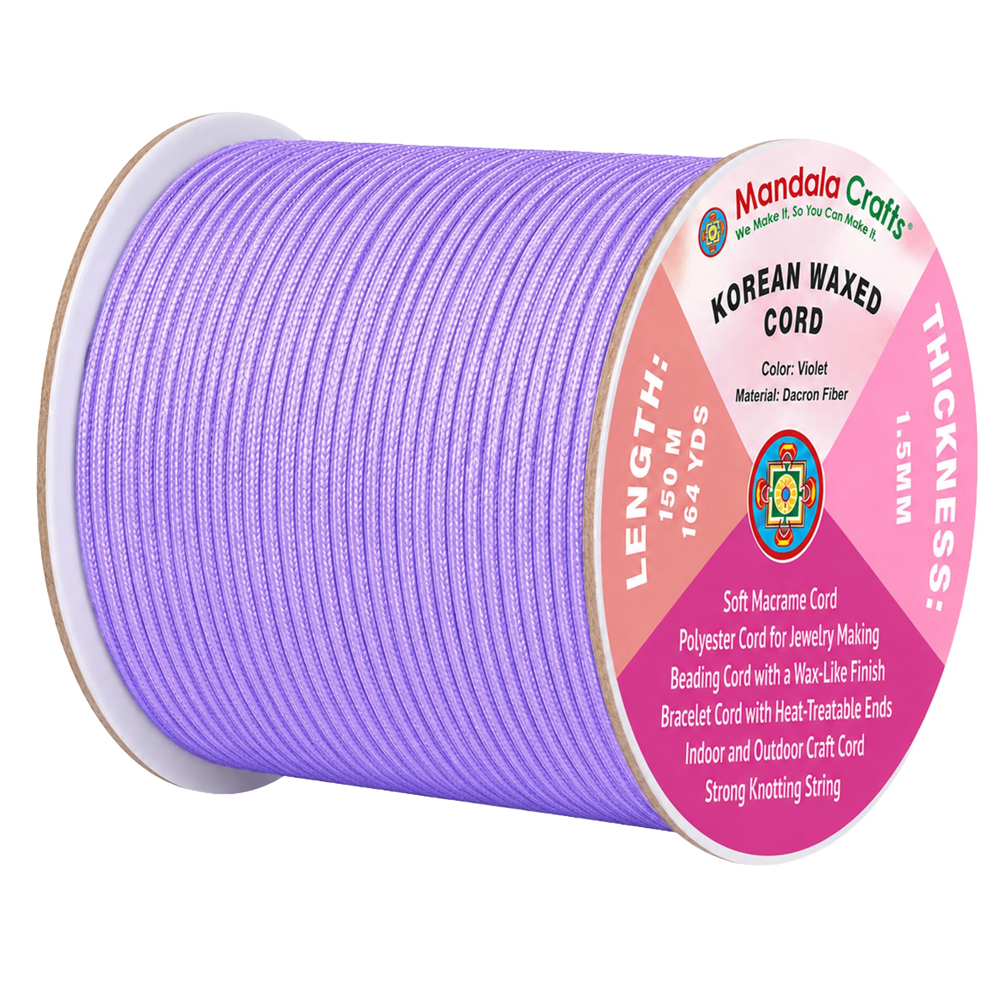 Korean Wax Cord for Jewelry Making | Durable for Outdoor, Polyester Waxed String, for Knotting, Braiding, Macrame, Beading, Necklaces, Earrings, Bracelets