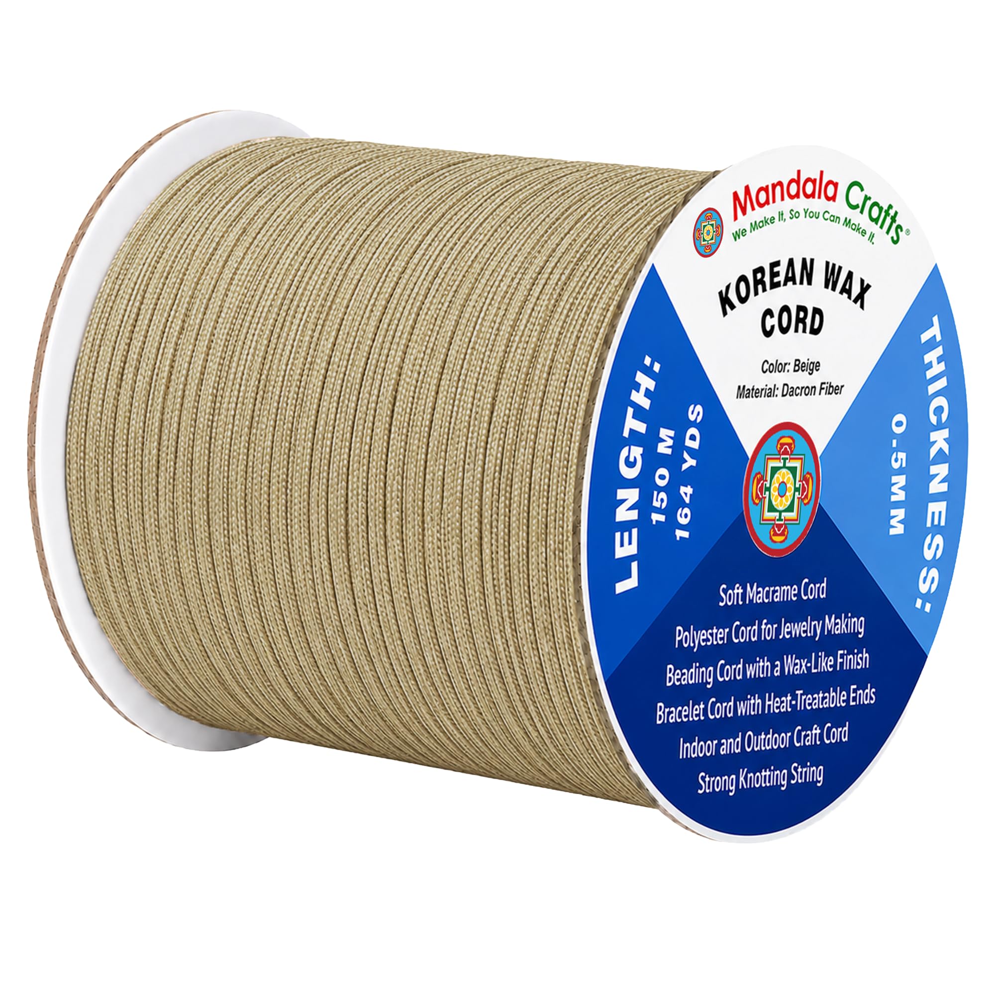 Korean Wax Cord for Jewelry Making | Durable for Outdoor, Polyester Waxed String, for Knotting, Braiding, Macrame, Beading, Necklaces, Earrings, Bracelets