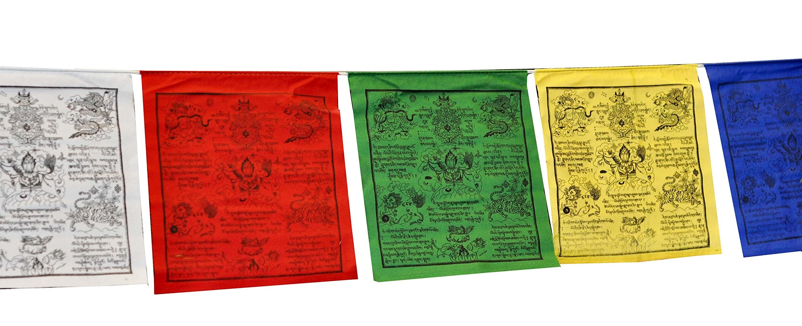 Mandala Crafts Large Tibetan Prayer Flags Outdoor Large Lungta - Nepalese Prayer Flags - Prayer Flag Banner Small Snow Lion