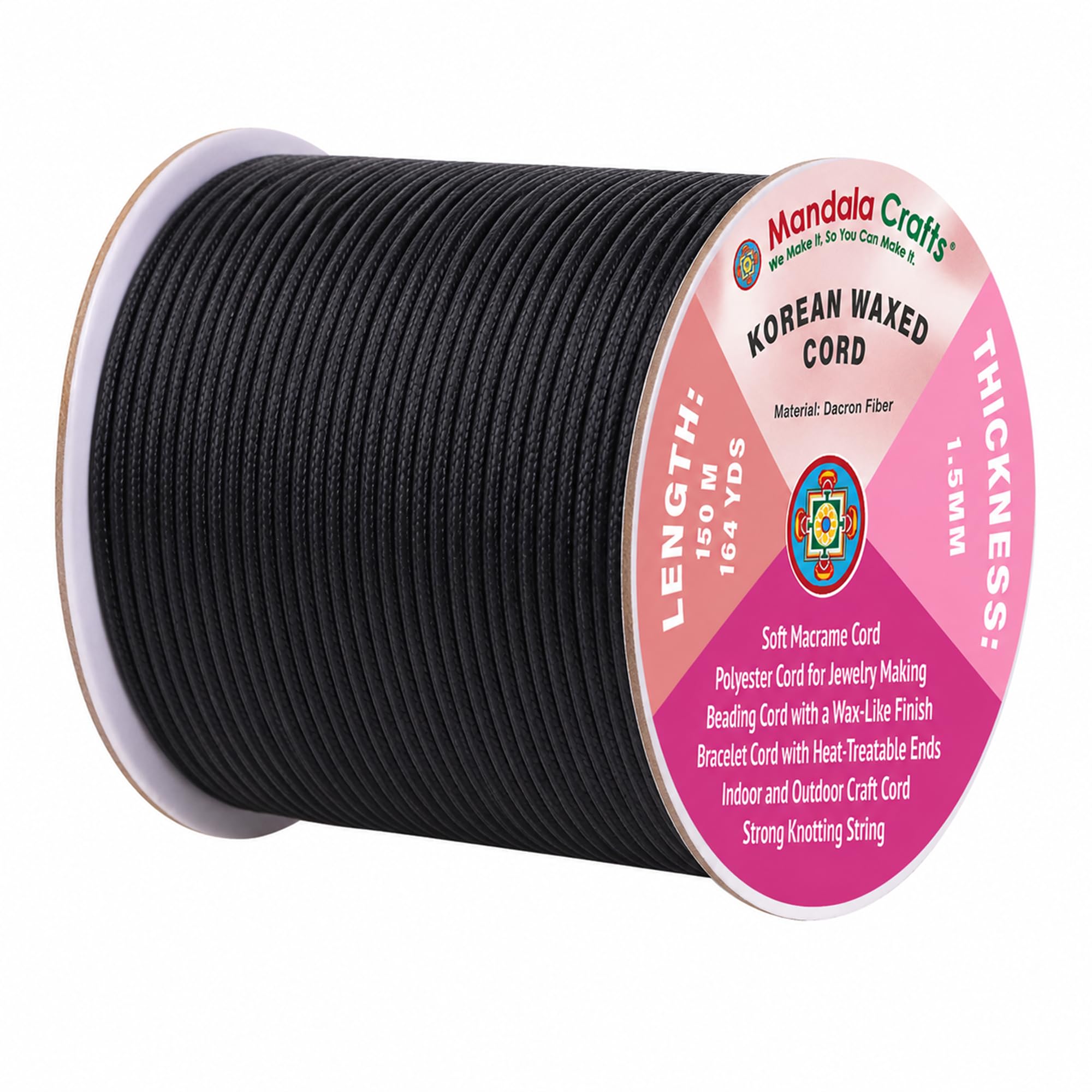 Korean Wax Cord for Jewelry Making | Durable for Outdoor, Polyester Waxed String, for Knotting, Braiding, Macrame, Beading, Necklaces, Earrings, Bracelets