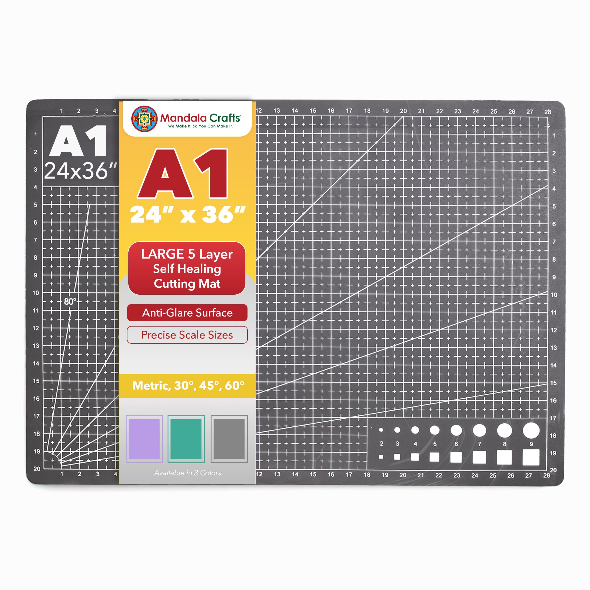 Self-Healing Cutting Mat – Double-Sided 5-Ply Rotary Cutting Board for Sewing, Quilting, Fabric, Leather, Craft, and Scrapbooking