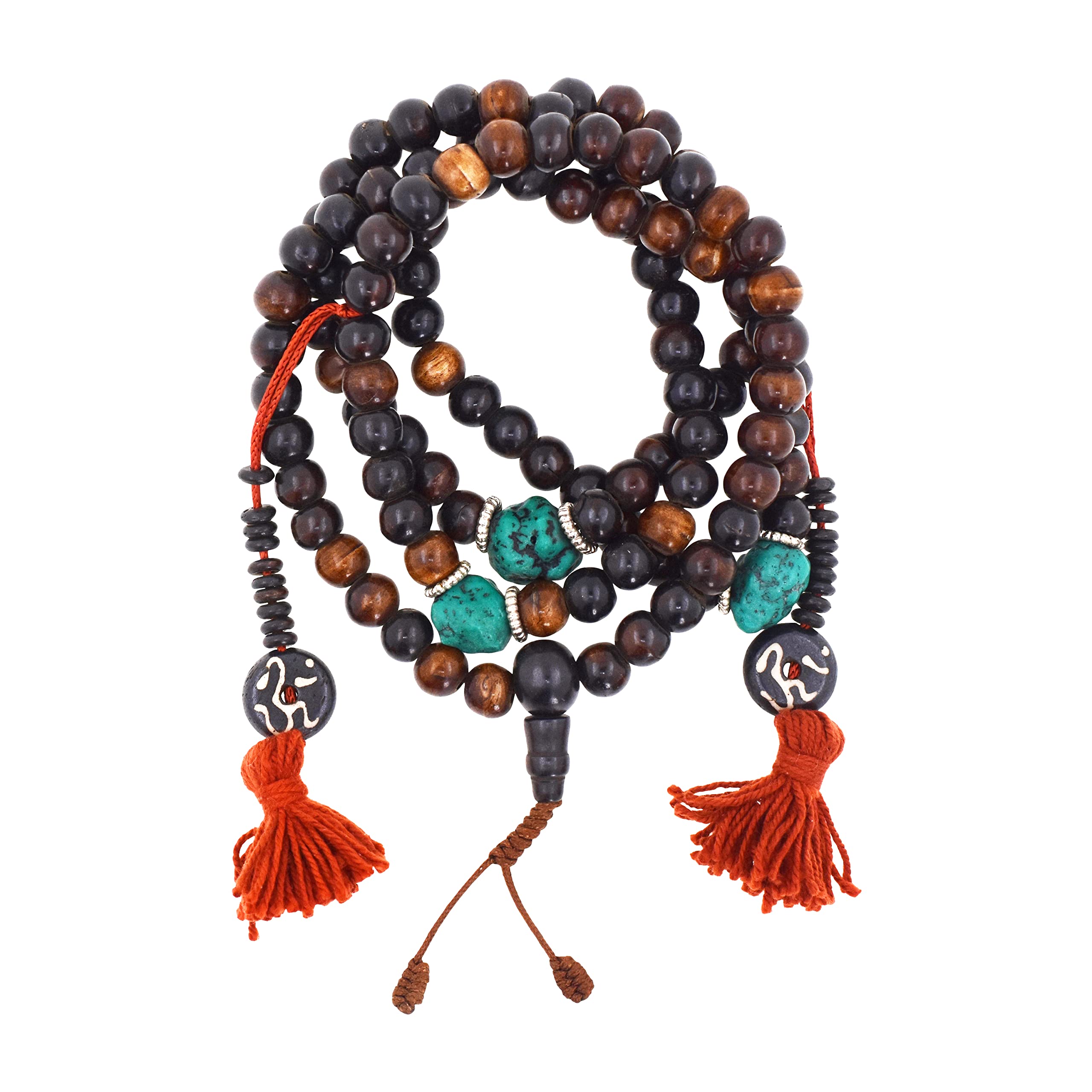 Mandala Crafts 108 Tibetan Buddhist Prayer Beads for Men Women - Yak Bone Mala Beads Necklace for Mala Meditation Beads Yoga Beads