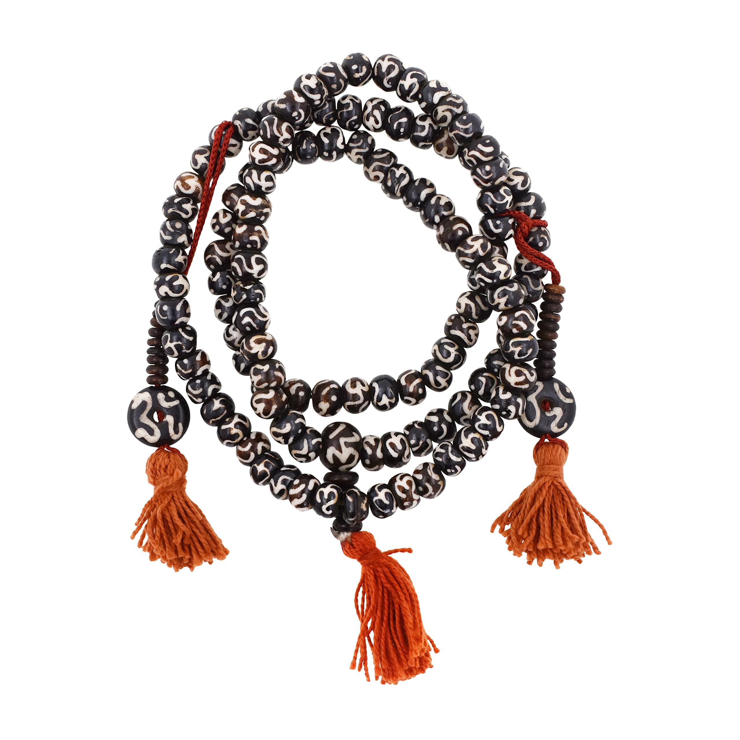 Mandala Crafts 108 Tibetan Buddhist Prayer Beads for Men Women - Yak Bone Mala Beads Necklace for Mala Meditation Beads Yoga Beads