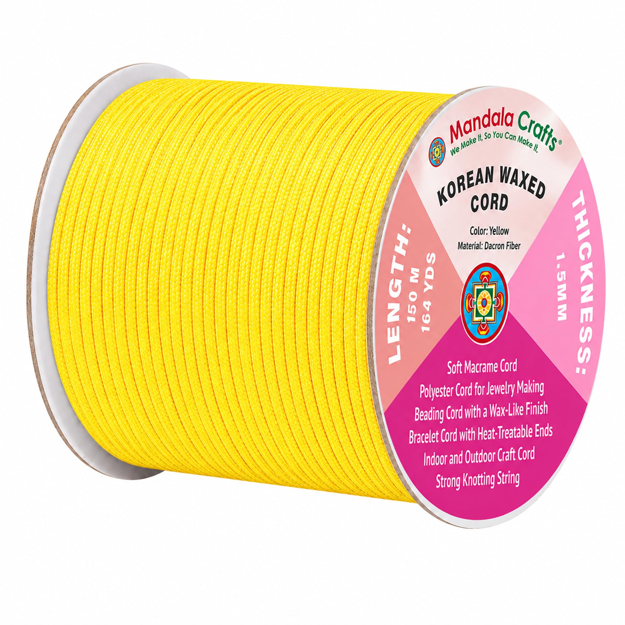 Korean Wax Cord for Jewelry Making | Durable for Outdoor, Polyester Waxed String, for Knotting, Braiding, Macrame, Beading, Necklaces, Earrings, Bracelets