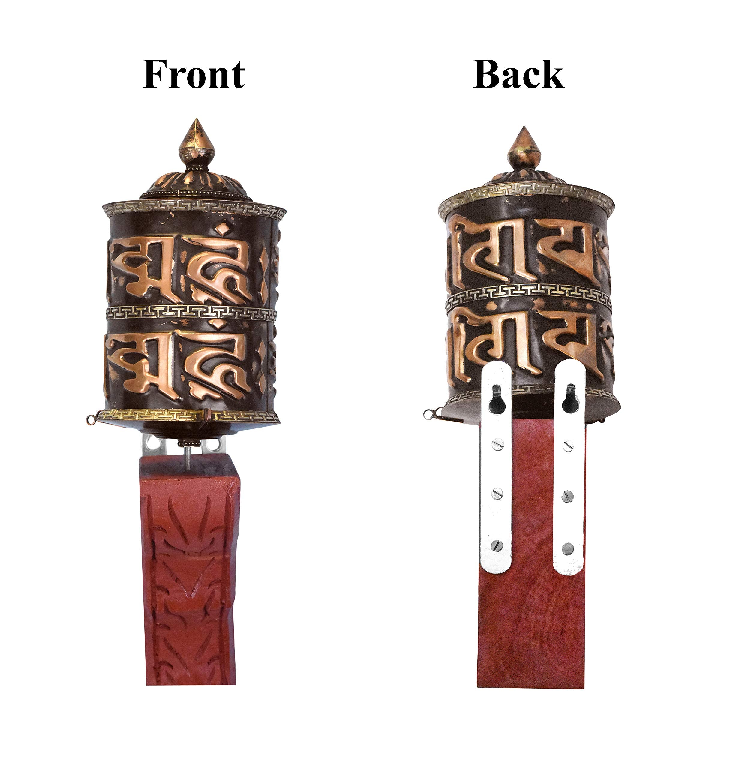 Mudra Crafts Tibetan Prayer Wheel - Tibet Prayer Wheel with Wall Hanging Mount for Wall Décor Handmade in Nepal