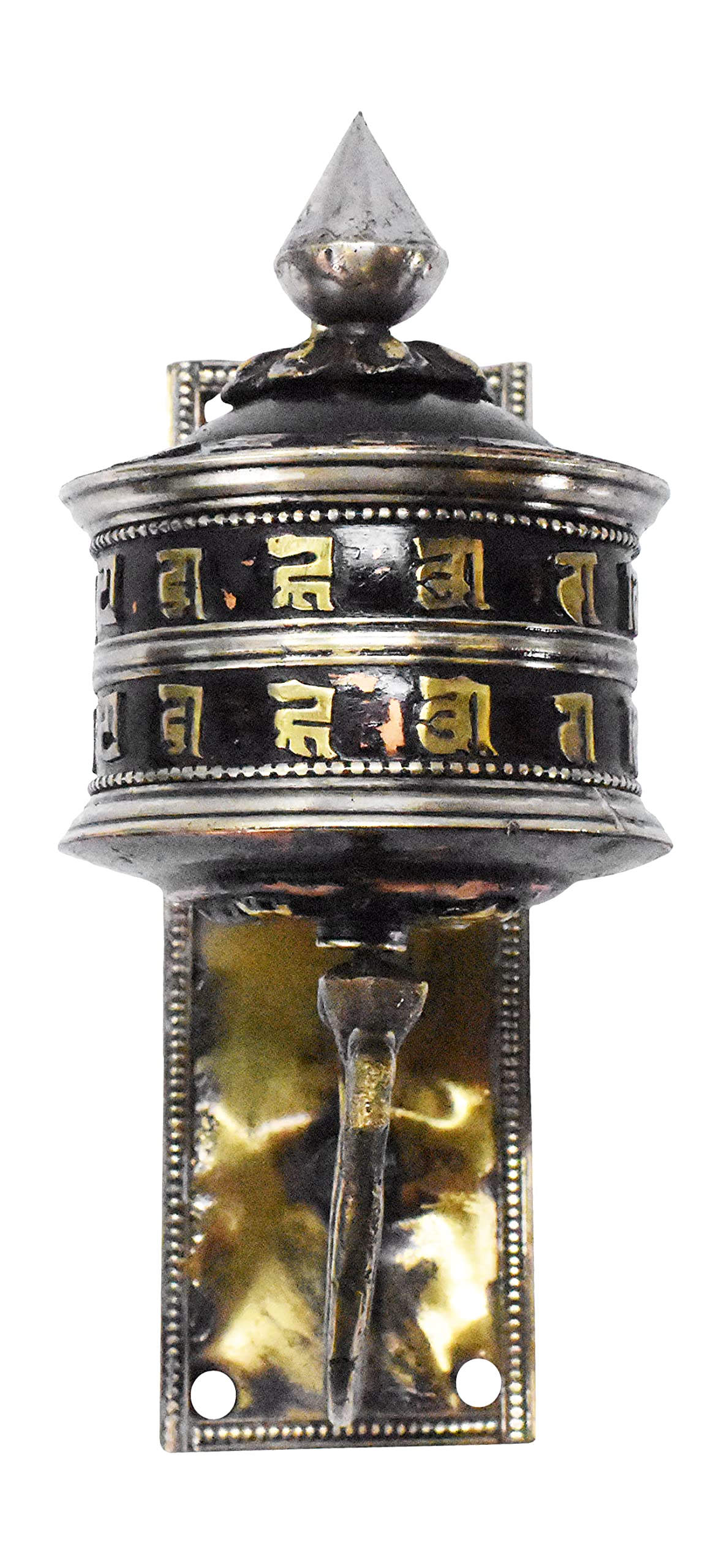 Mudra Crafts Tibetan Prayer Wheel - Tibet Prayer Wheel with Wall Hanging Mount for Wall Decor