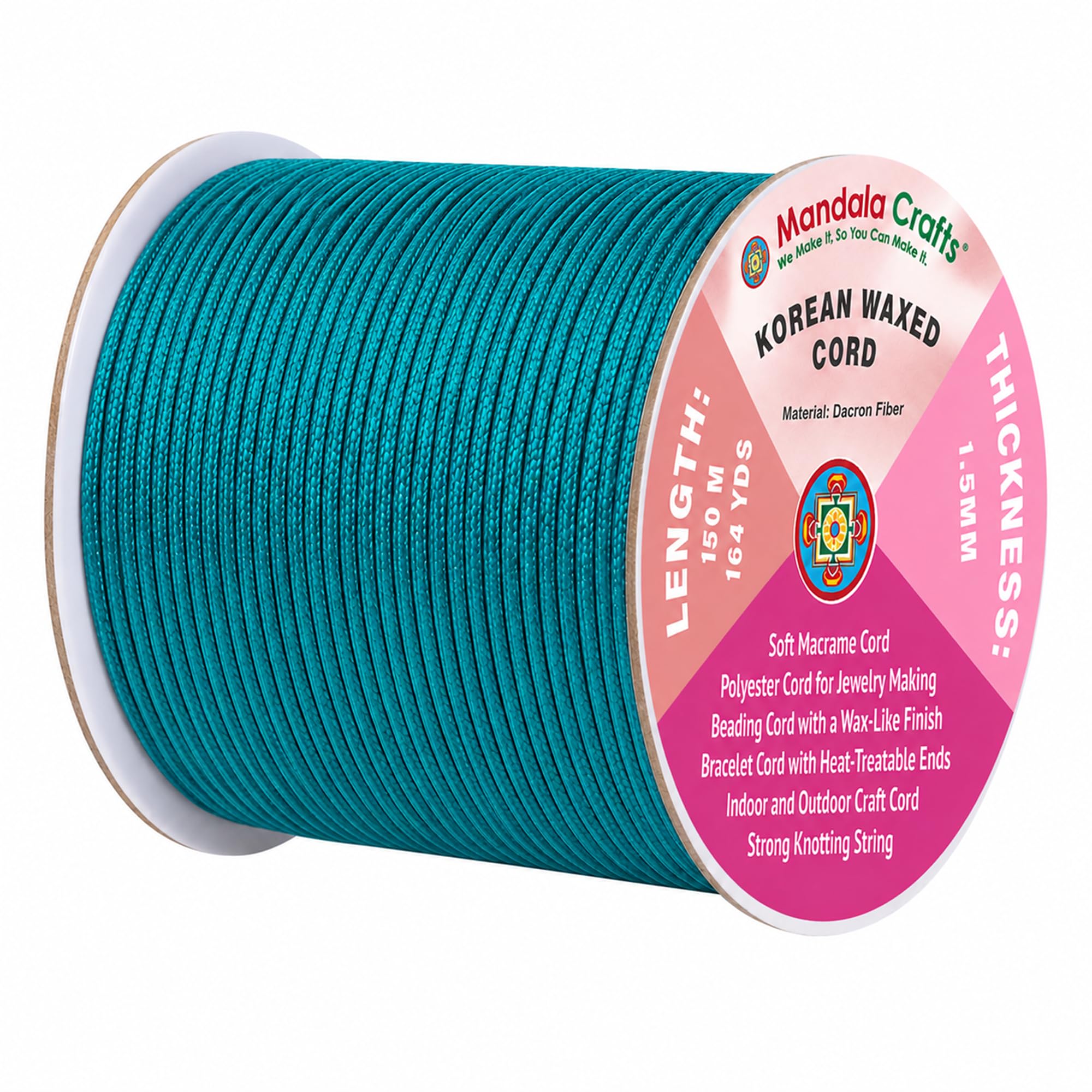 Korean Wax Cord for Jewelry Making | Durable for Outdoor, Polyester Waxed String, for Knotting, Braiding, Macrame, Beading, Necklaces, Earrings, Bracelets