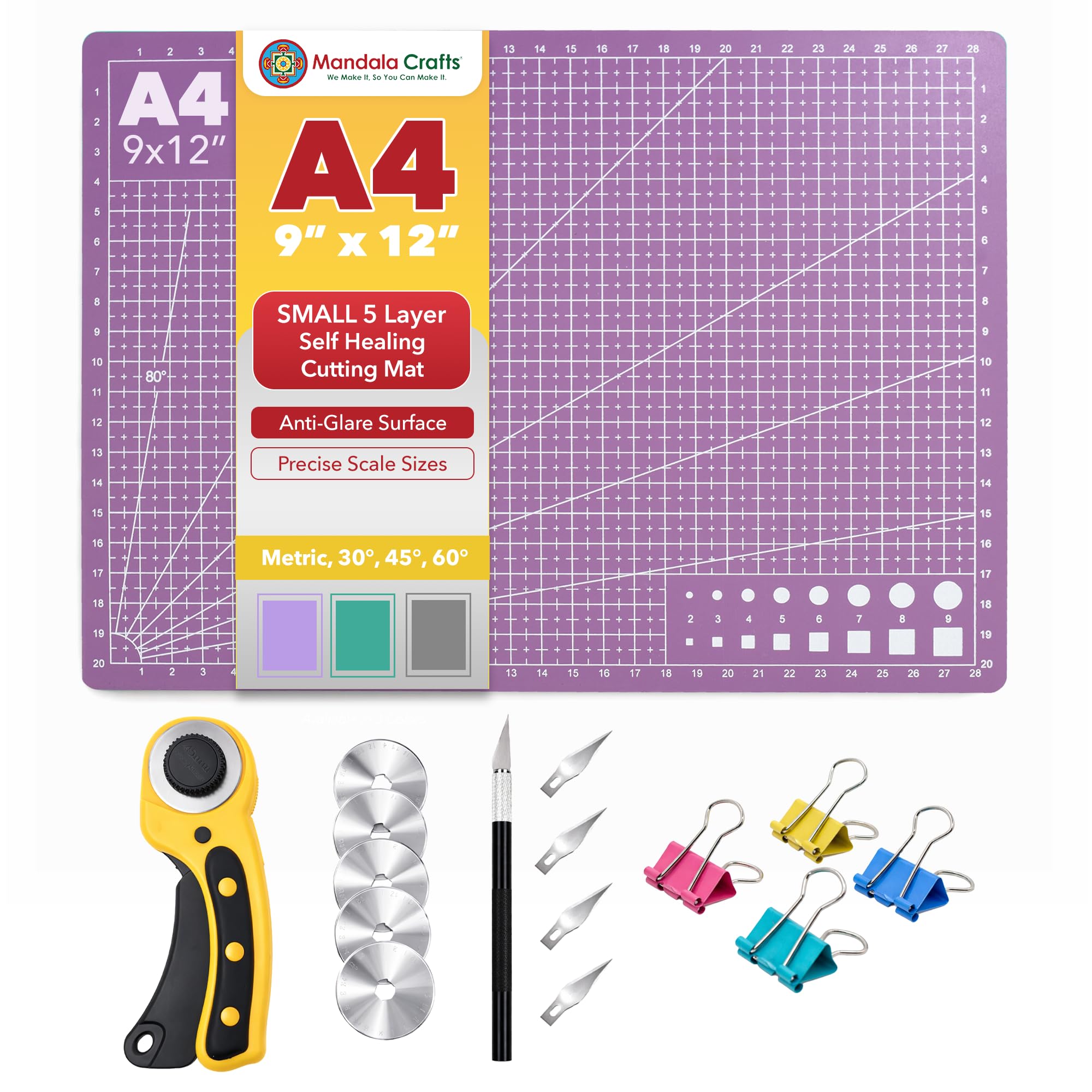 Self-Healing Cutting Mat – Double-Sided 5-Ply Rotary Cutting Board for Sewing, Quilting, Fabric, Leather, Craft, and Scrapbooking