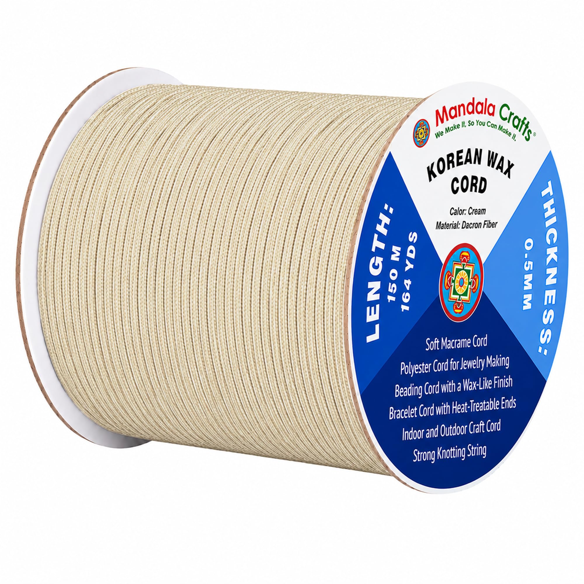 Korean Wax Cord for Jewelry Making | Durable for Outdoor, Polyester Waxed String, for Knotting, Braiding, Macrame, Beading, Necklaces, Earrings, Bracelets