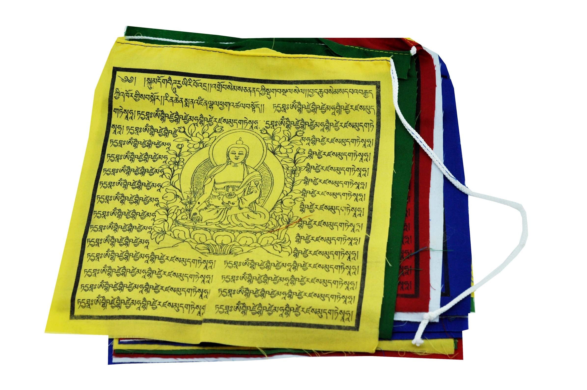 Mandala Crafts Large Tibetan Prayer Flags Outdoor Large Lungta - Nepalese Prayer Flags - Prayer Flag Banner Large Medicine Buddha Prayer Flags