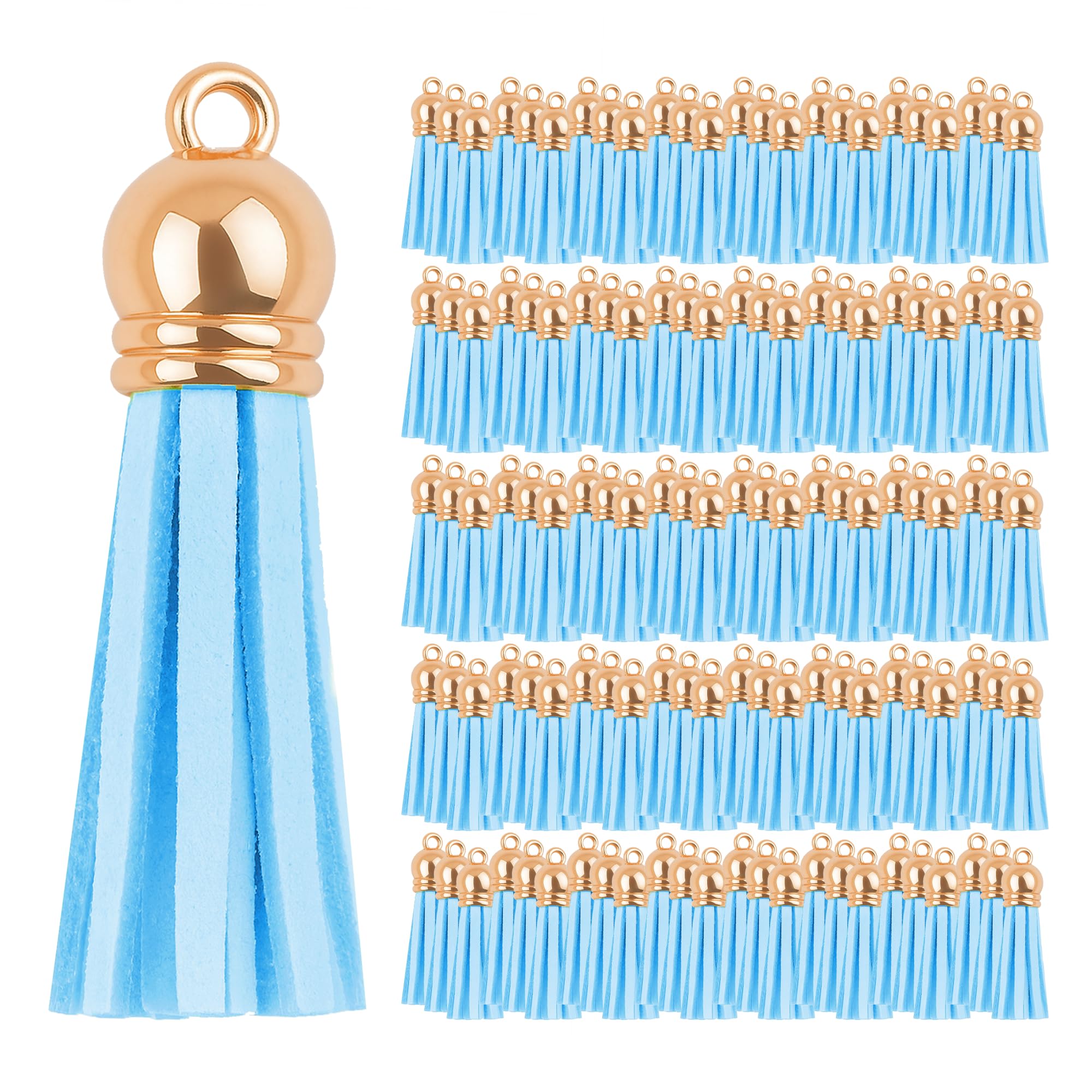 Mandala Crafts Faux Leather Suede Tassel with Loop for Keychains, Jewelry Making, Bookmarks, Books, Gifts, Pillows