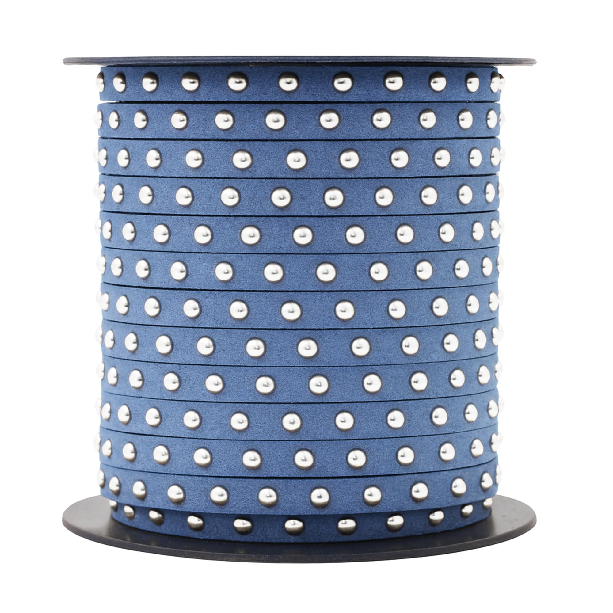 Studded Faux Suede Cord Rope for Jewelry Making - 20 Yards Faux Leather Ribbon - Flat Micro Fiber Leather String Faux Leather Lace with Rivets