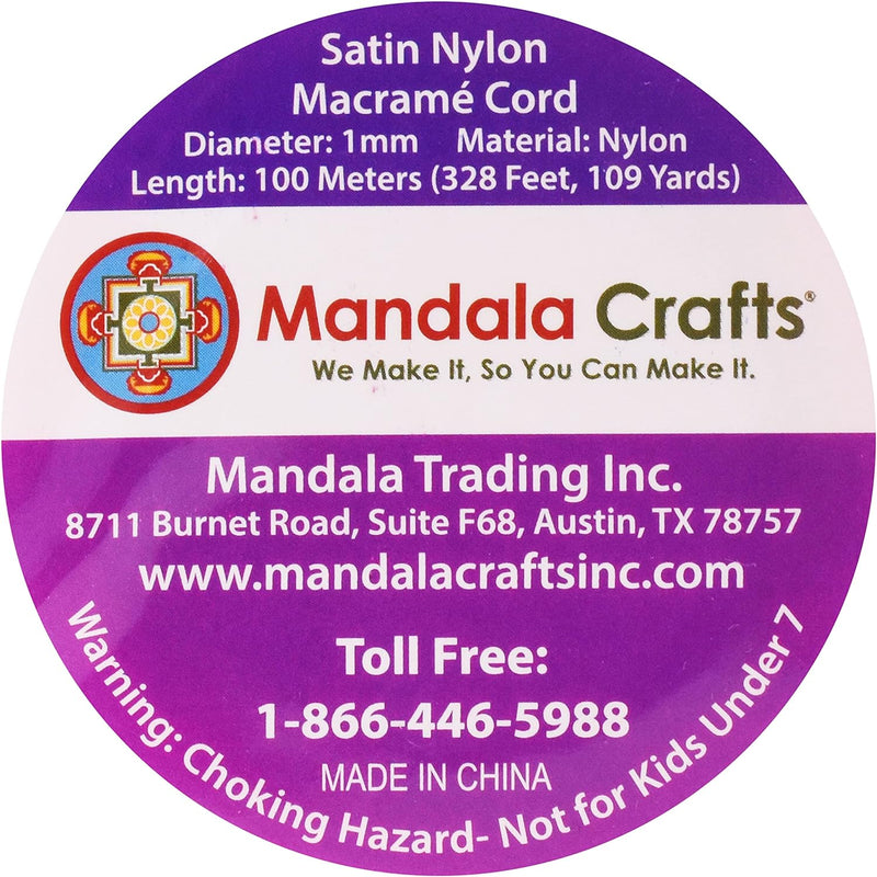 Mandala Crafts Nylon Satin Cord - 1mm Nylon Cord for Jewelry Making Beading - 109 Yds Braided Nylon Satin String Hot Pink Nylon String for Bracelets Rattail Trim Chinese Knot