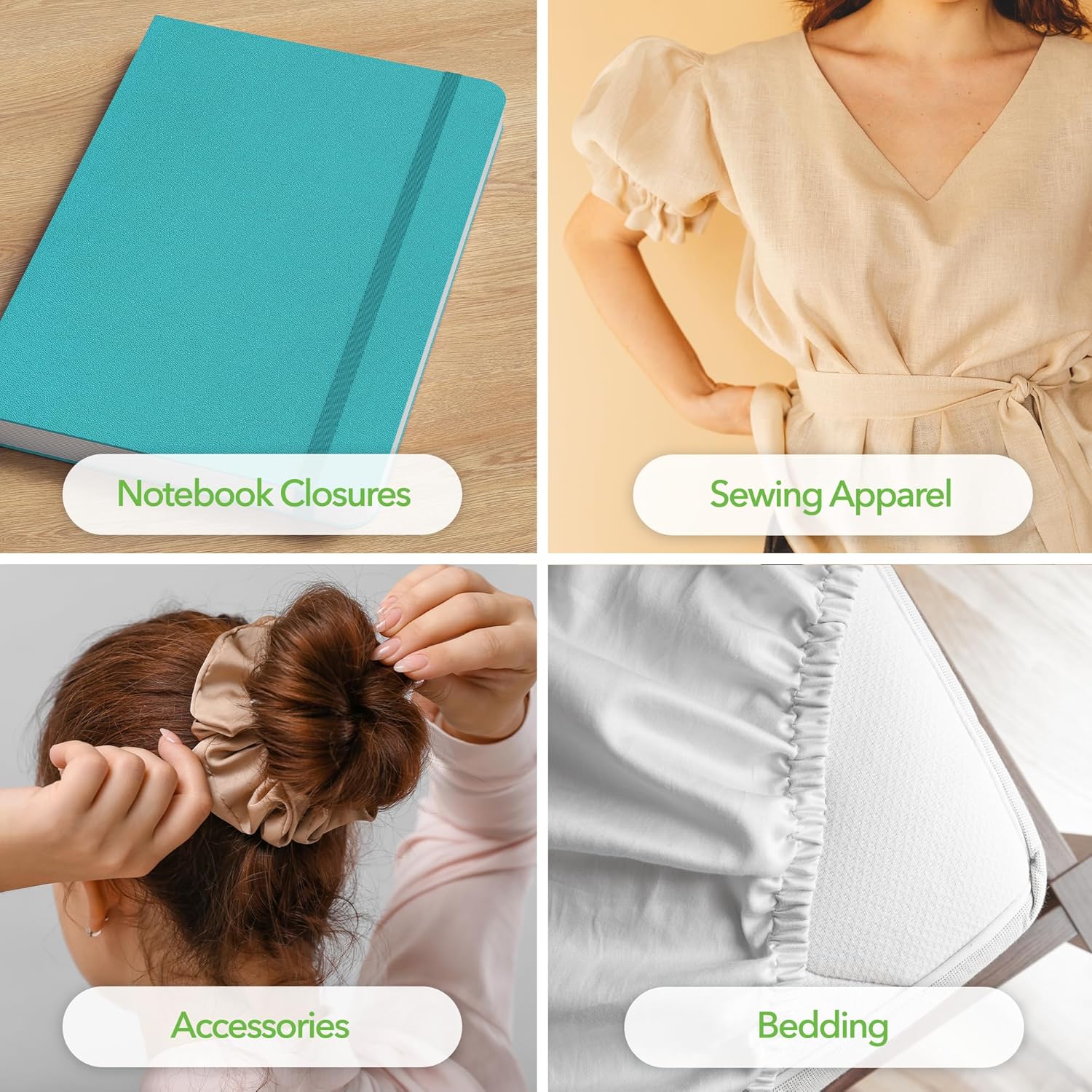 Mandala Crafts Flat Elastic Band - Braided Stretch Strap Cord Roll for Sewing and Crafting