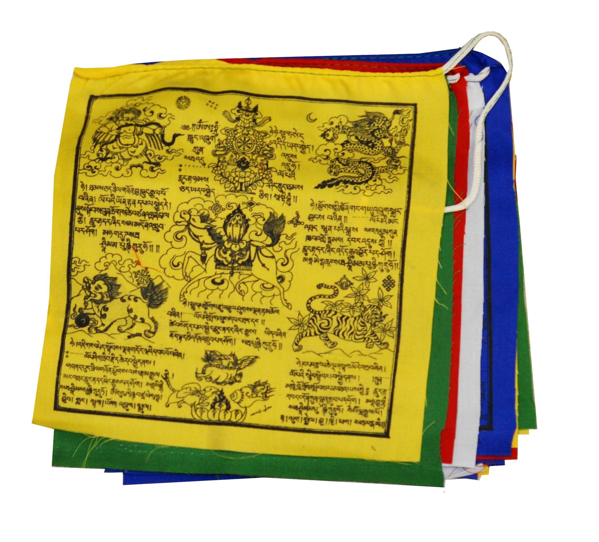 Mandala Crafts Large Tibetan Prayer Flags Outdoor Large Lungta - Nepalese Prayer Flags - Prayer Flag Banner Small Snow Lion