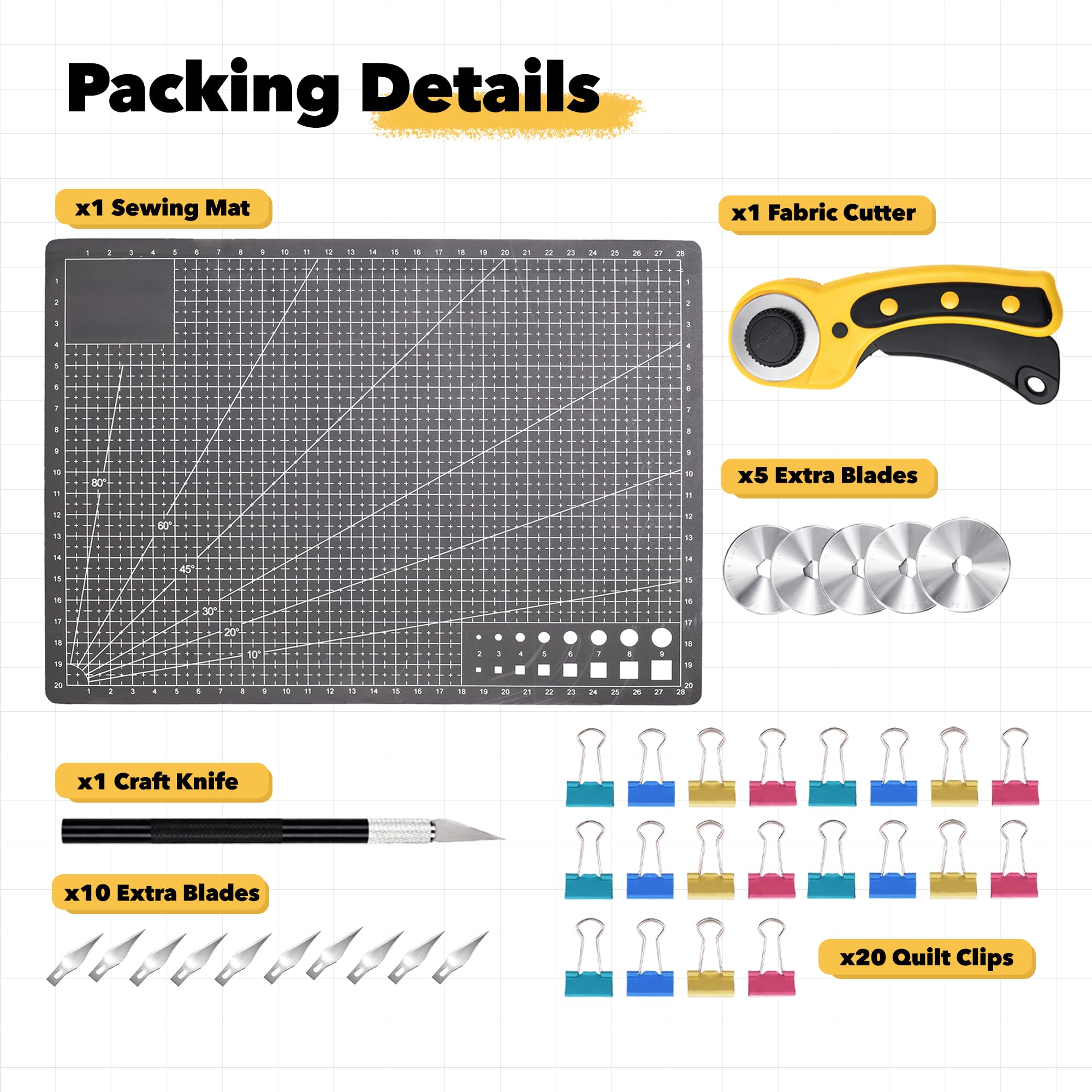 Self-Healing Cutting Mat – Double-Sided 5-Ply Rotary Cutting Board for Sewing, Quilting, Fabric, Leather, Craft, and Scrapbooking