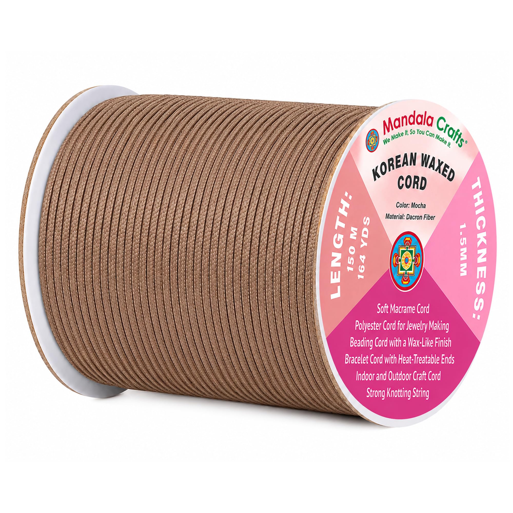 Korean Wax Cord for Jewelry Making | Durable for Outdoor, Polyester Waxed String, for Knotting, Braiding, Macrame, Beading, Necklaces, Earrings, Bracelets