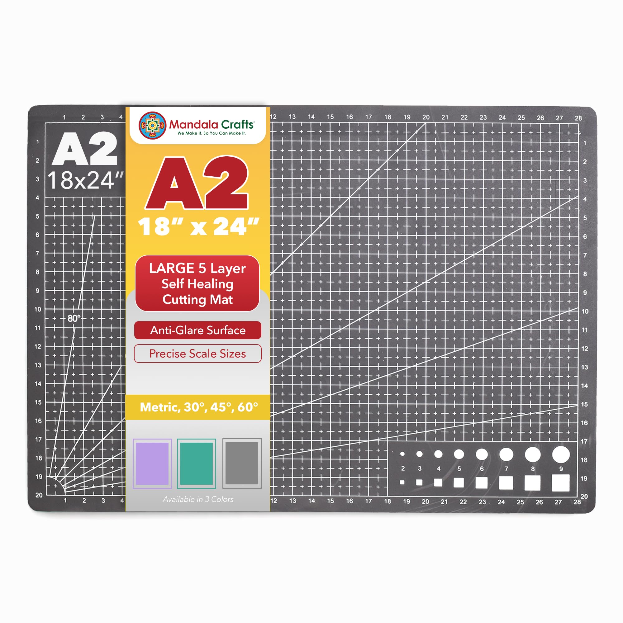 Self-Healing Cutting Mat – Double-Sided 5-Ply Rotary Cutting Board for Sewing, Quilting, Fabric, Leather, Craft, and Scrapbooking