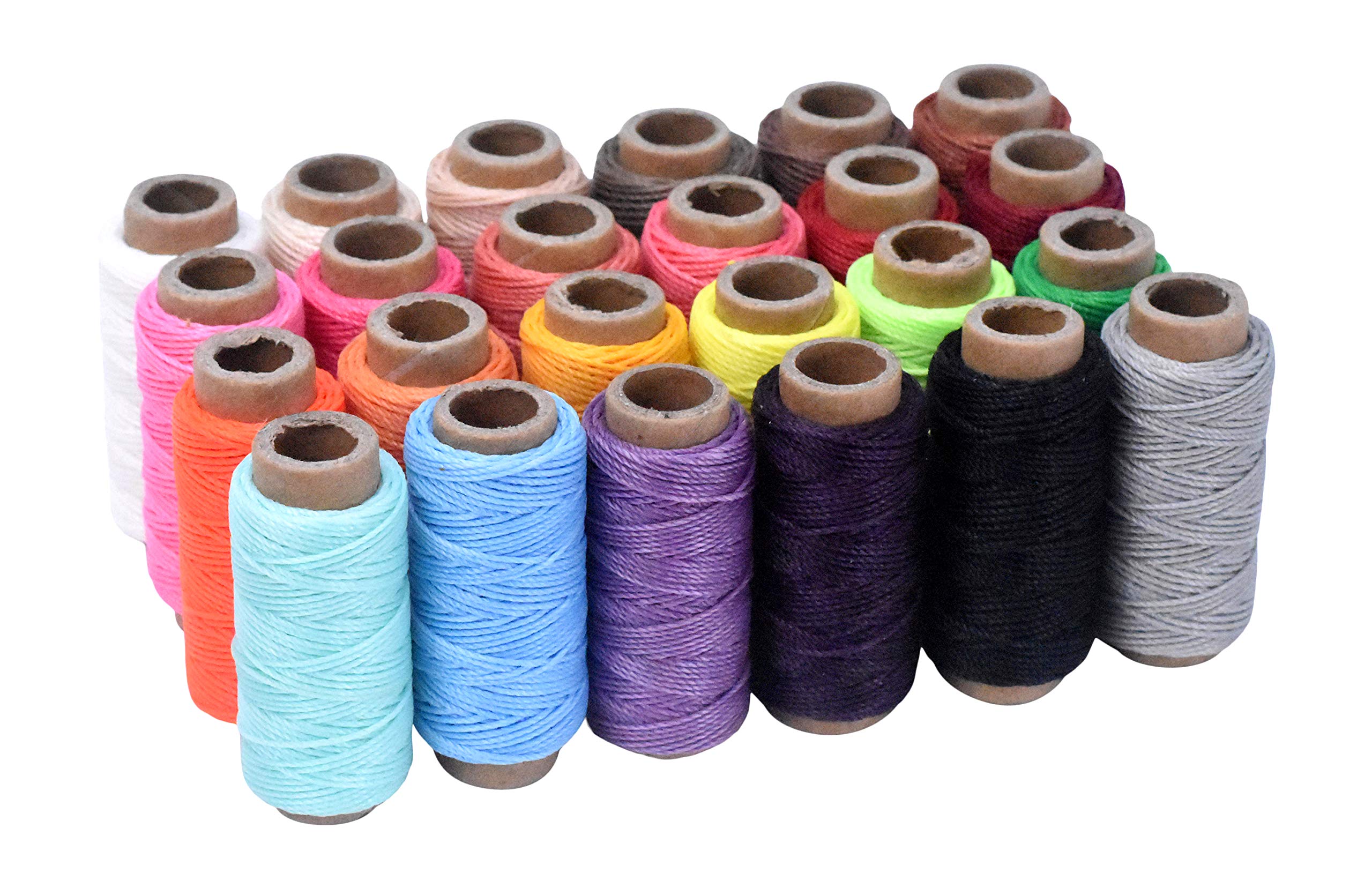 Round Waxed Thread for Leather Sewing Leather Thread Wax String Polyester Cord for Leather Craft Stitching Bookbinding