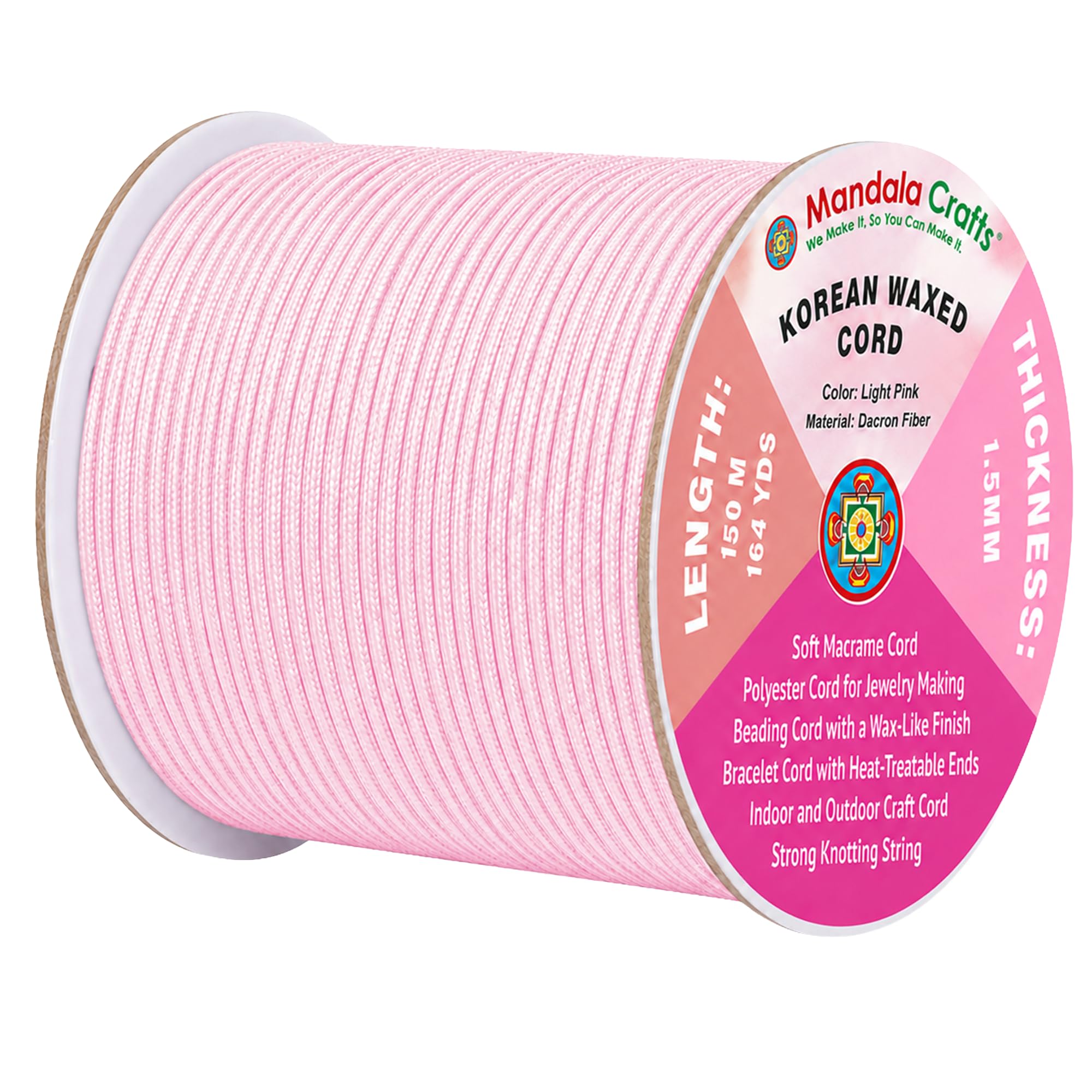 Korean Wax Cord for Jewelry Making | Durable for Outdoor, Polyester Waxed String, for Knotting, Braiding, Macrame, Beading, Necklaces, Earrings, Bracelets
