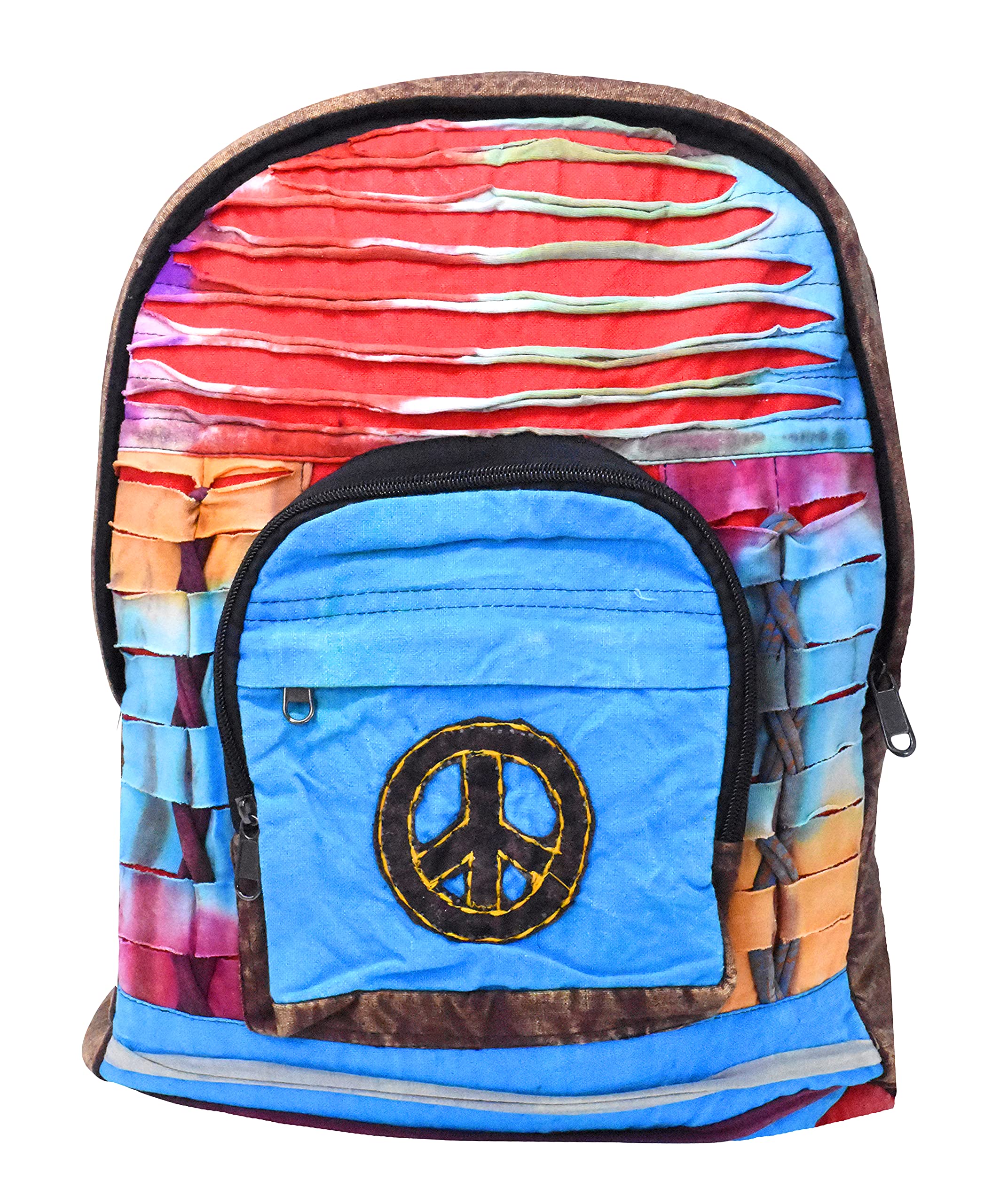 Mandala Crafts Bohemian Backpack – Boho Backpack Purse - Large Tie-Dye Pacthed Baja Backpack Hippie Backpack for Women Men