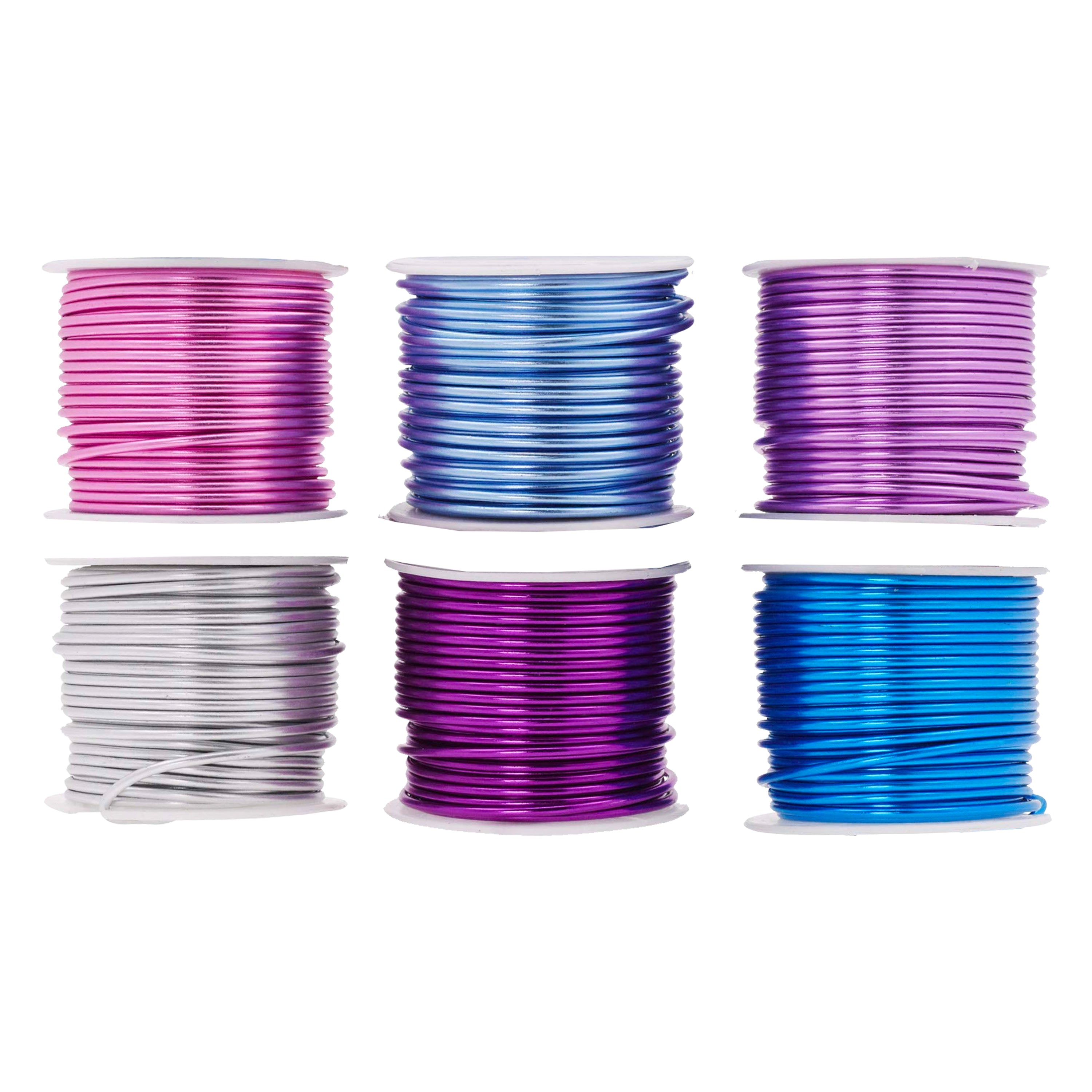 Mandala Crafts Anodized Aluminum Wire for Sculpting, Armature, Jewelry Making, Gem Metal Wrap, Garden, Colored and Soft, Assorted 6 Rolls
