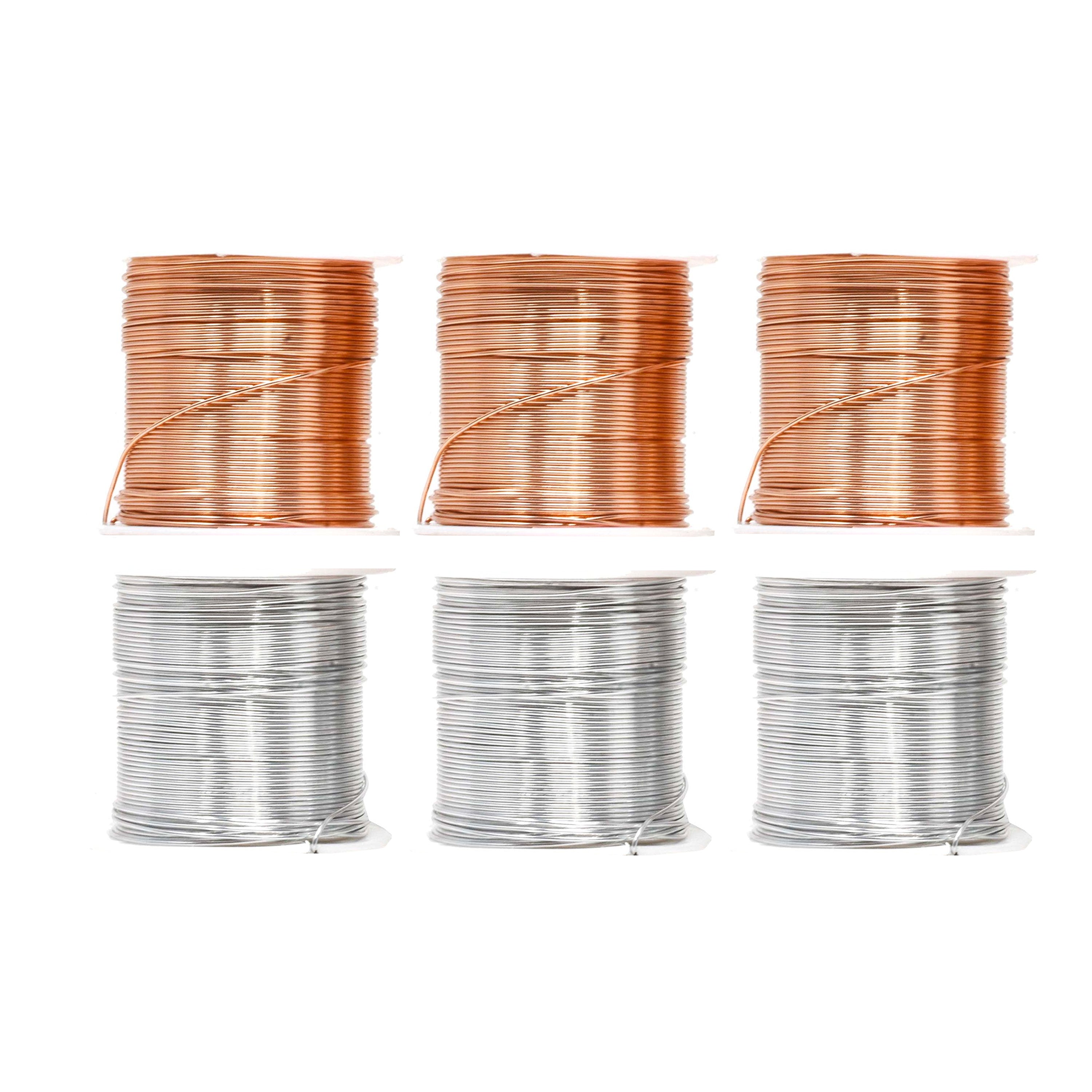 Mandala Crafts Anodized Aluminum Wire for Sculpting, Armature, Jewelry Making, Gem Metal Wrap, Garden, Colored and Soft, Assorted 6 Rolls