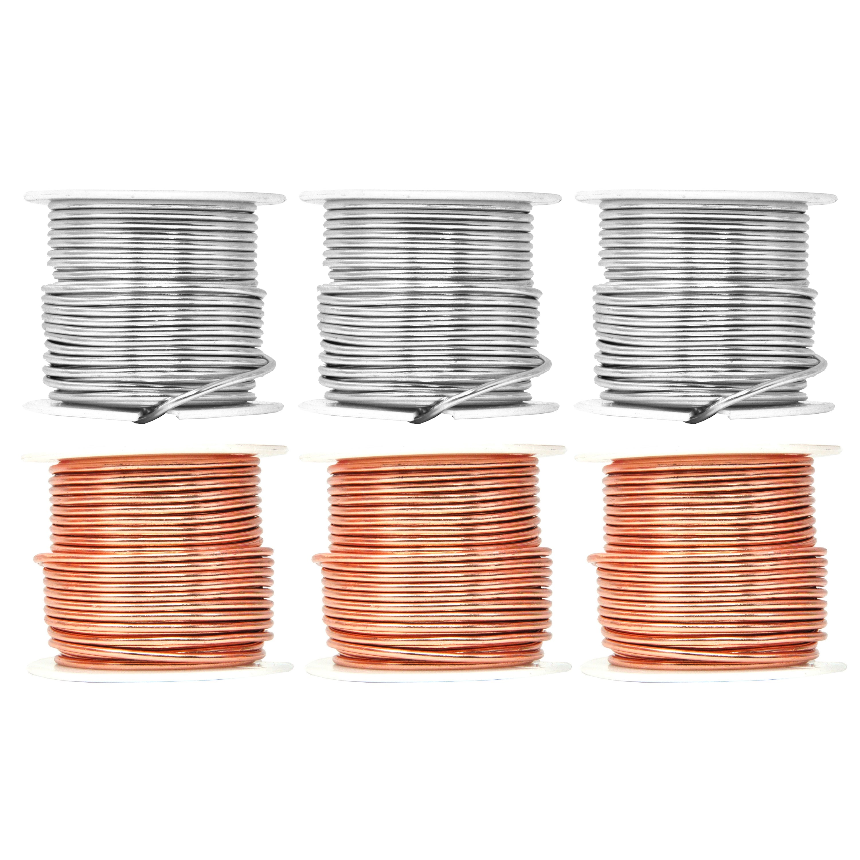 Mandala Crafts Anodized Aluminum Wire for Sculpting, Armature, Jewelry Making, Gem Metal Wrap, Garden, Colored and Soft, Assorted 6 Rolls