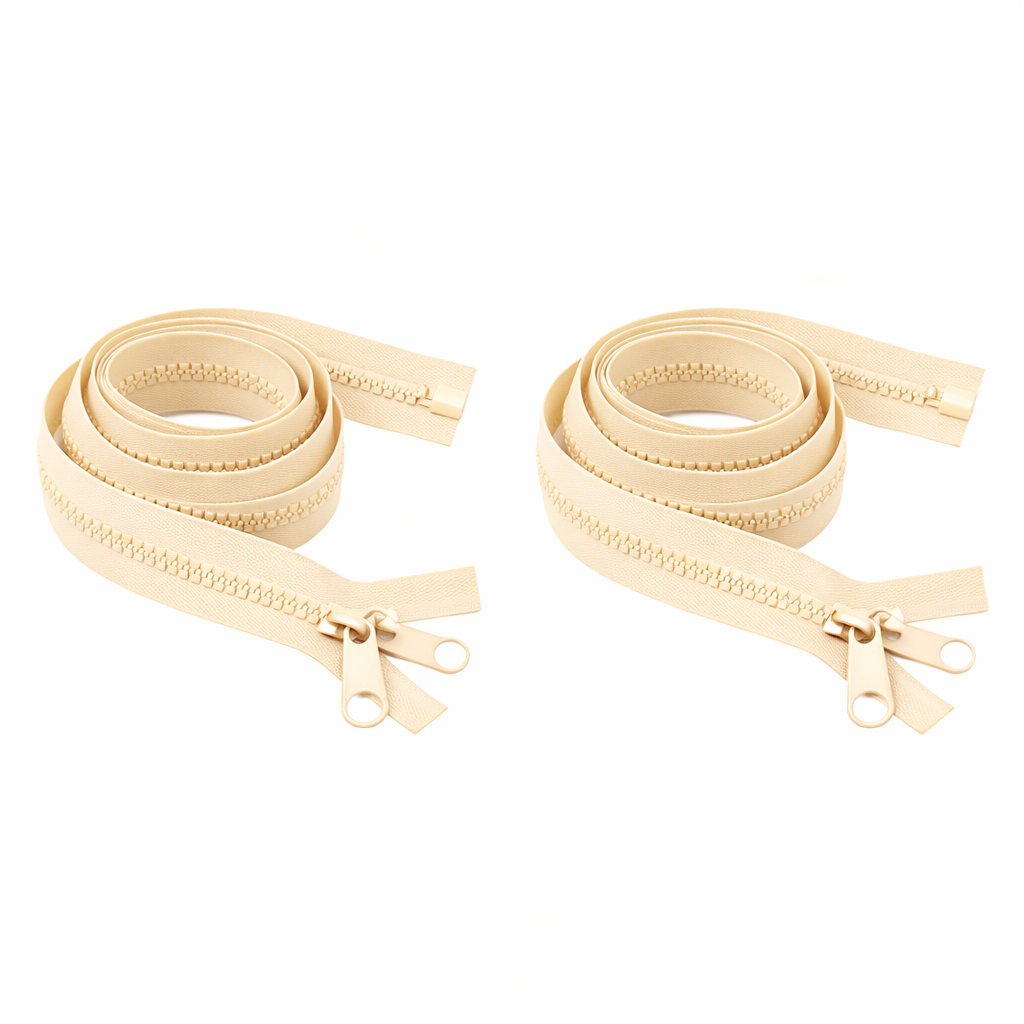 #5 Heavy Duty Zipper Separating Plastic Zipper with Double Pull Tab Slider for Sewing Sleeping Bag Boat Cover Trampoline Dog Bag Tent by Mandala Crafts 2 PCs