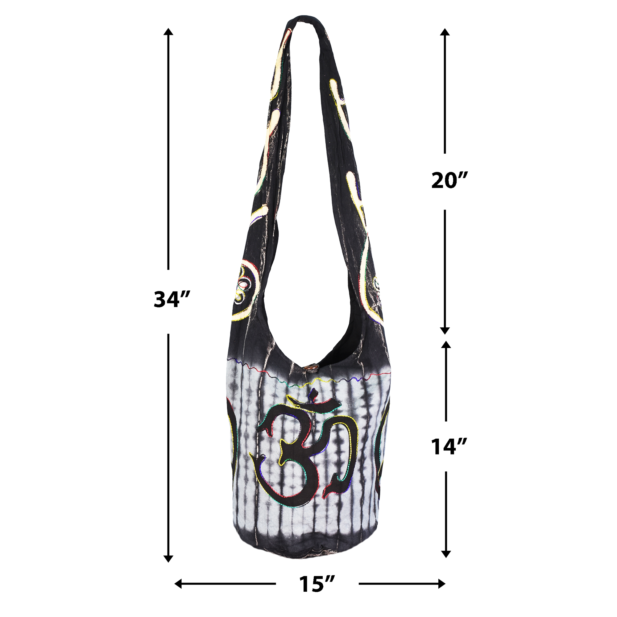 Hippie Bag - Boho Bag - Hobo Hippie Purse - Indie Style Hippie Crossbody Bag - Bohemian Sling Shoulder Bag Om Symbol Peace Sign