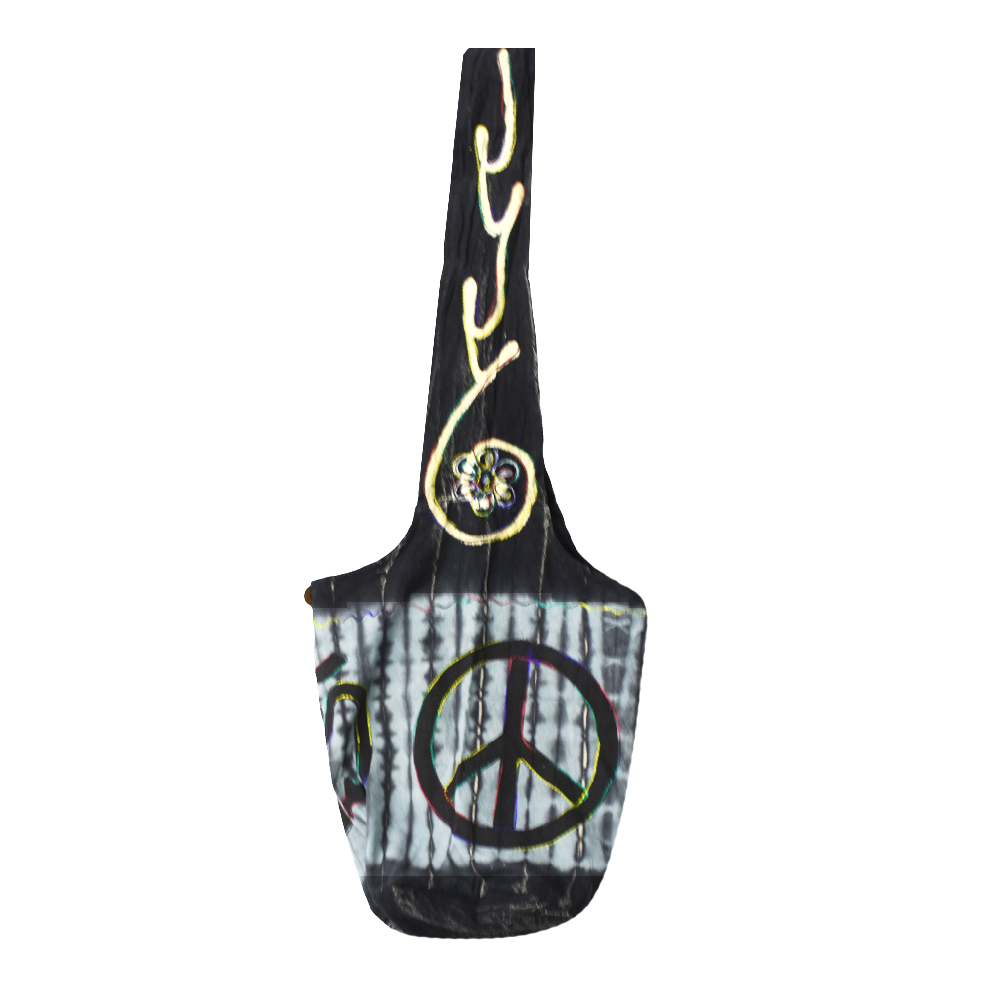 Hippie Bag - Boho Bag - Hobo Hippie Purse - Indie Style Hippie Crossbody Bag - Bohemian Sling Shoulder Bag Om Symbol Peace Sign