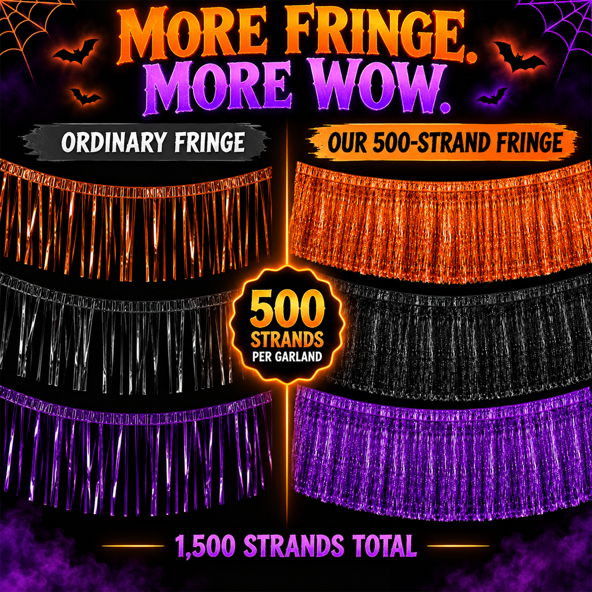 Mandala Crafts Foil Tinsel Fringe Garland Metallic Fringe Banner - 20FT Tinsel Strands Icicles for Christmas Tree Xmas