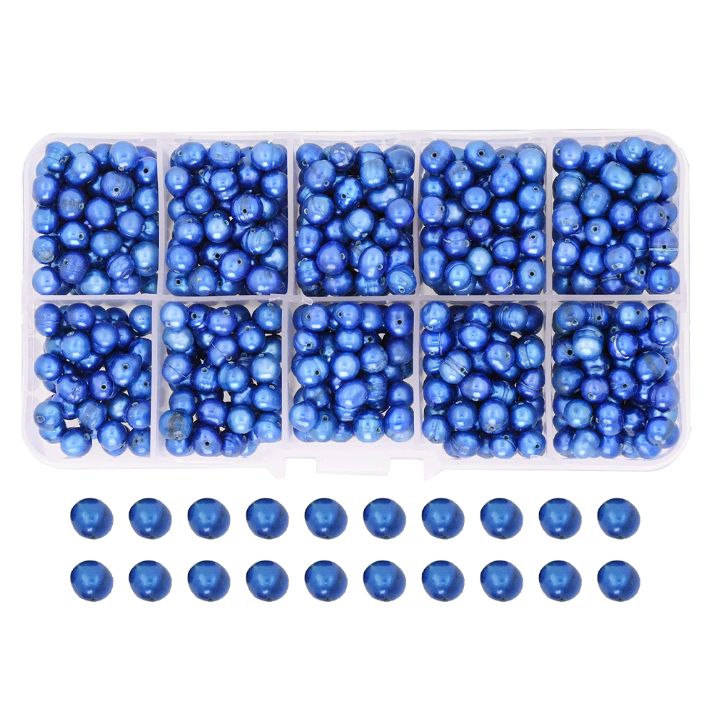 Mudra Crafts Real Freshwater Cultured Pearls for Jewelry Making, Loose Bulk Predrilled Bead Kit