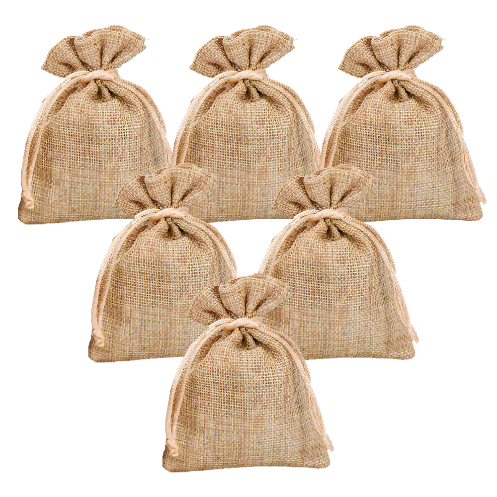 thumbnail image 2 of Daclubmenxy 20-Pack Burlap Drawstring Bags - 4.5x6 Inches, Lavender Print, Brown Gift Pouches For Wedding Favors & Jewelry 2 of 4