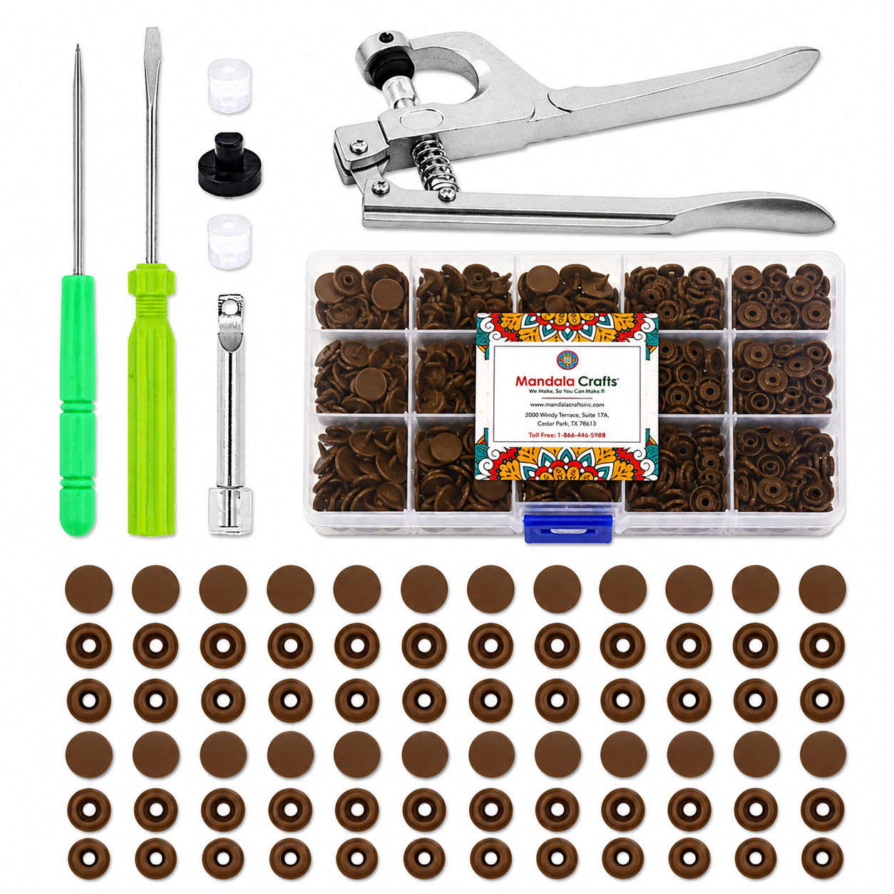 Mandala Crafts Plastic Snaps for Clothing - No-Sew Plastic Snap Buttons - Snap Button Kit - Snap Fastener Kit with Tools for Fabric Sewing Clothes