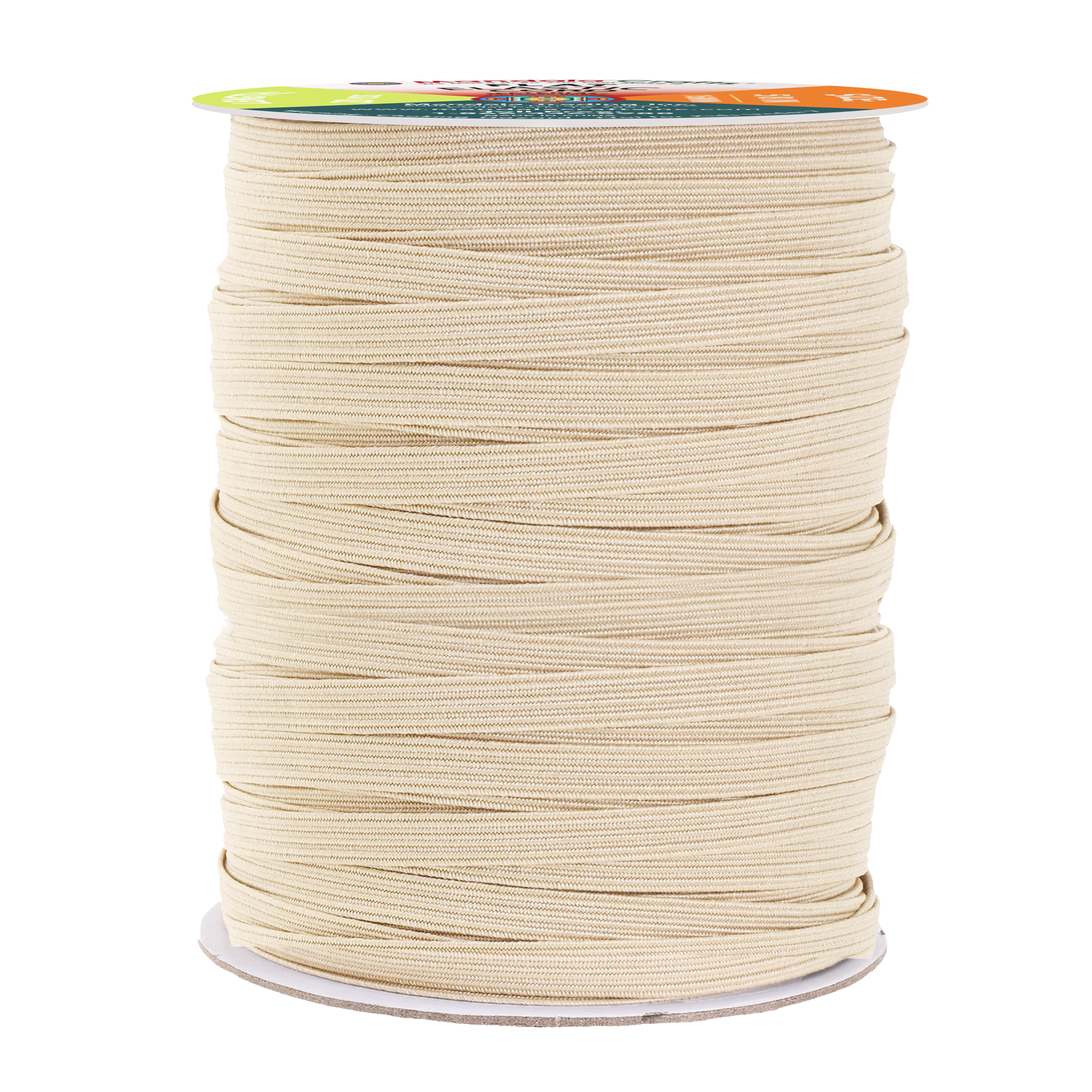 Mandala Crafts Flat Elastic Band - Braided Stretch Strap Cord Roll for Sewing and Crafting