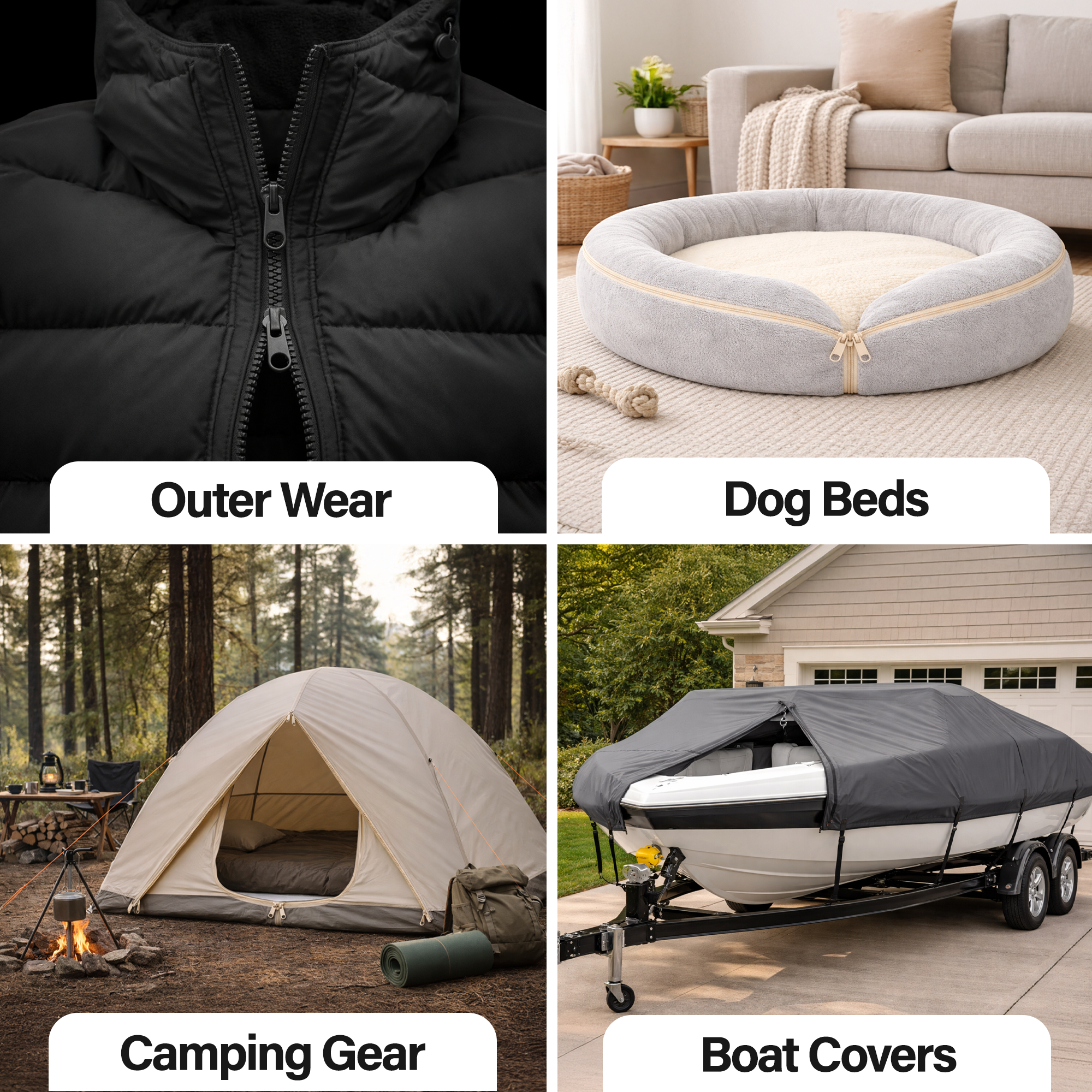 #5 Heavy Duty Zipper Separating Plastic Zipper with Double Pull Tab Slider for Sewing Sleeping Bag Boat Cover Trampoline Dog Bag Tent by Mandala Crafts 2 PCs