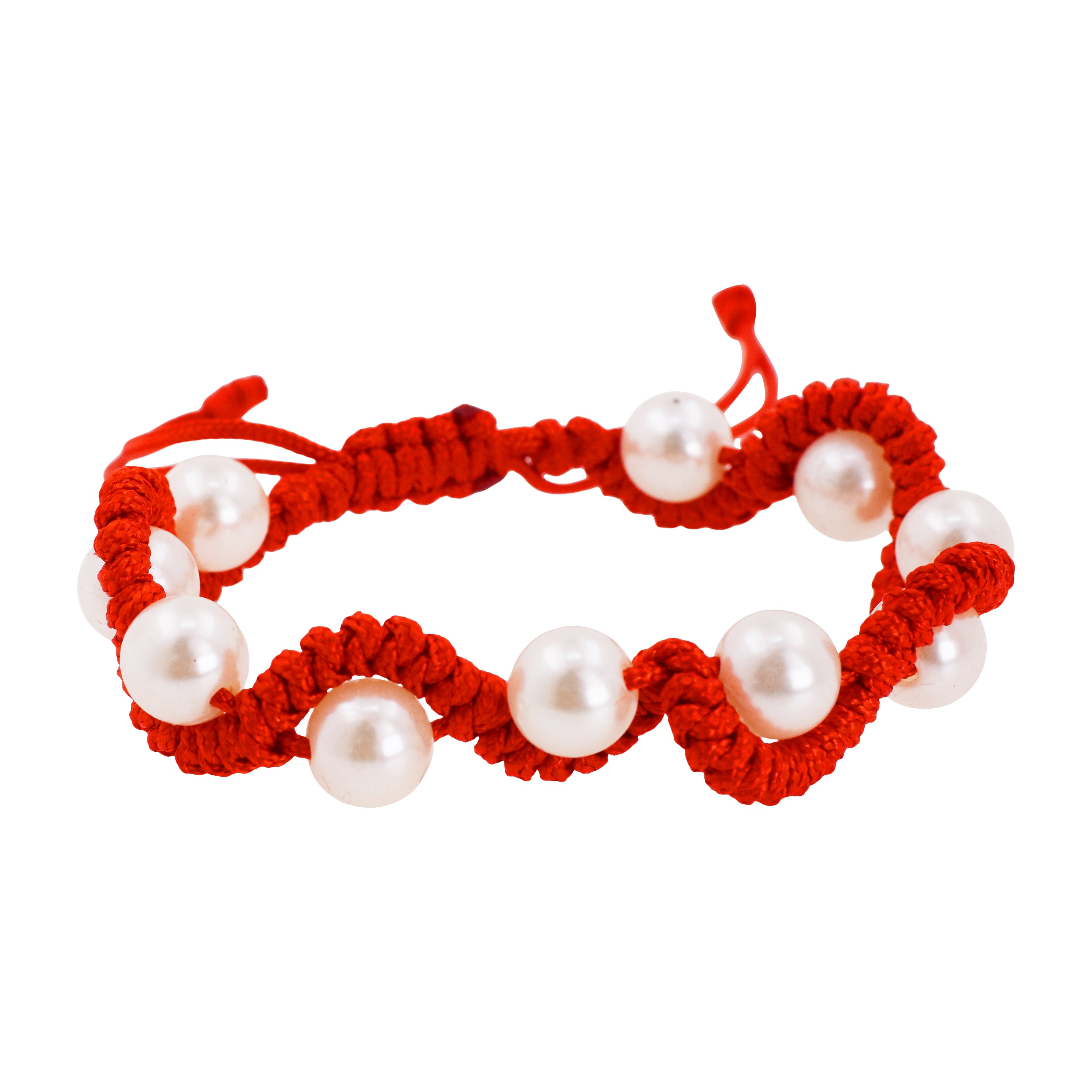 Faux Pearls Kabbalah Red String Bracelet Protection Against Evil Eye - Red Bracelet for Protection Good Luck - Red Protection Bracelet for Men Women